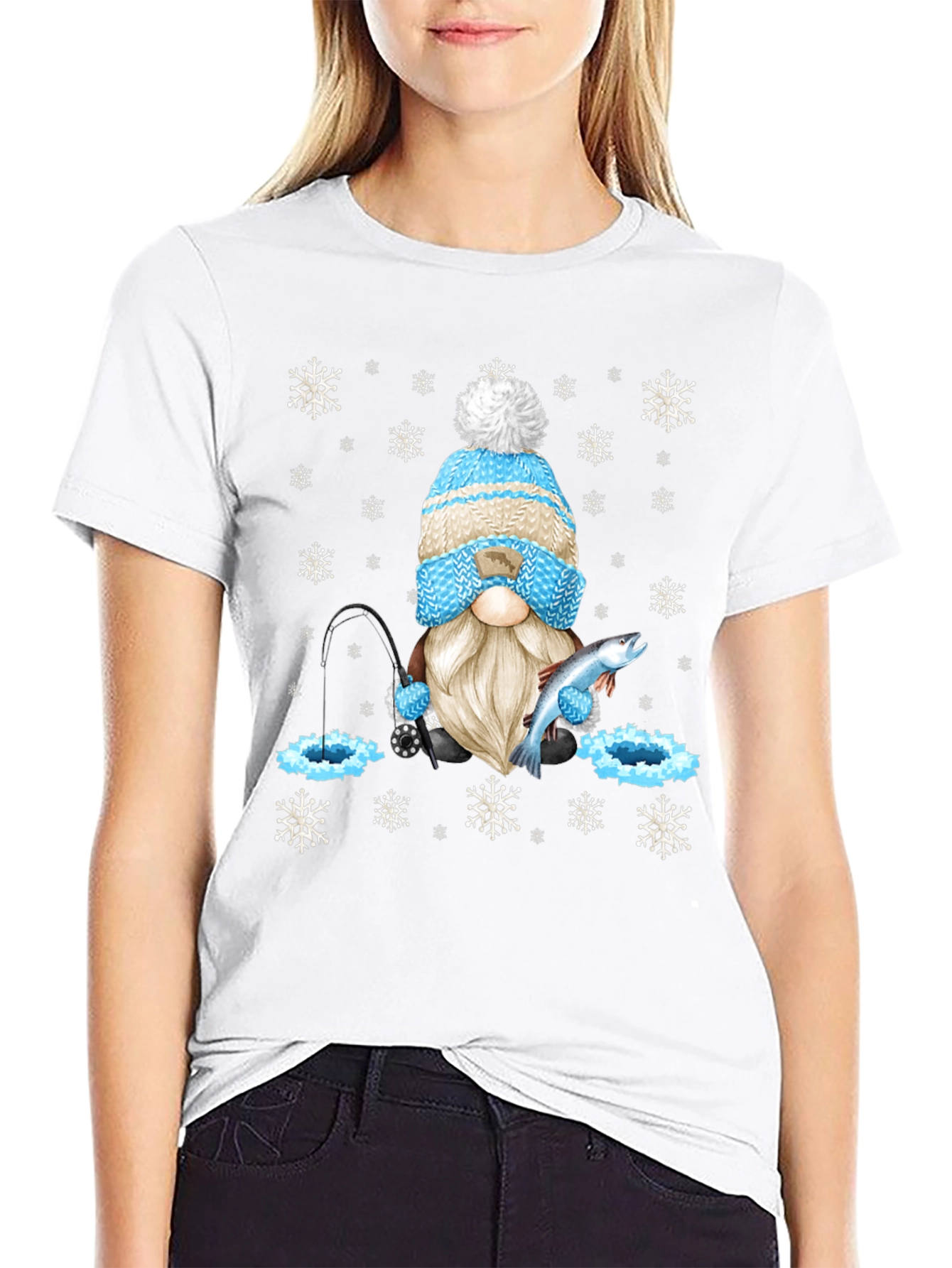 Winter Fishing Gnome T-Shirt