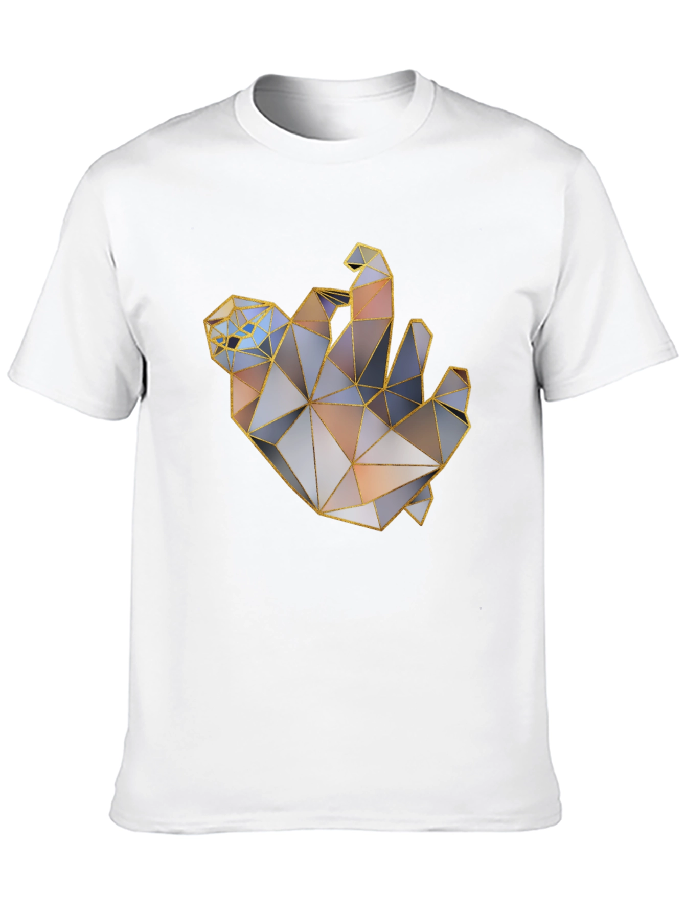 Geometric Hand Graphic Tee - Modern Art Shirt