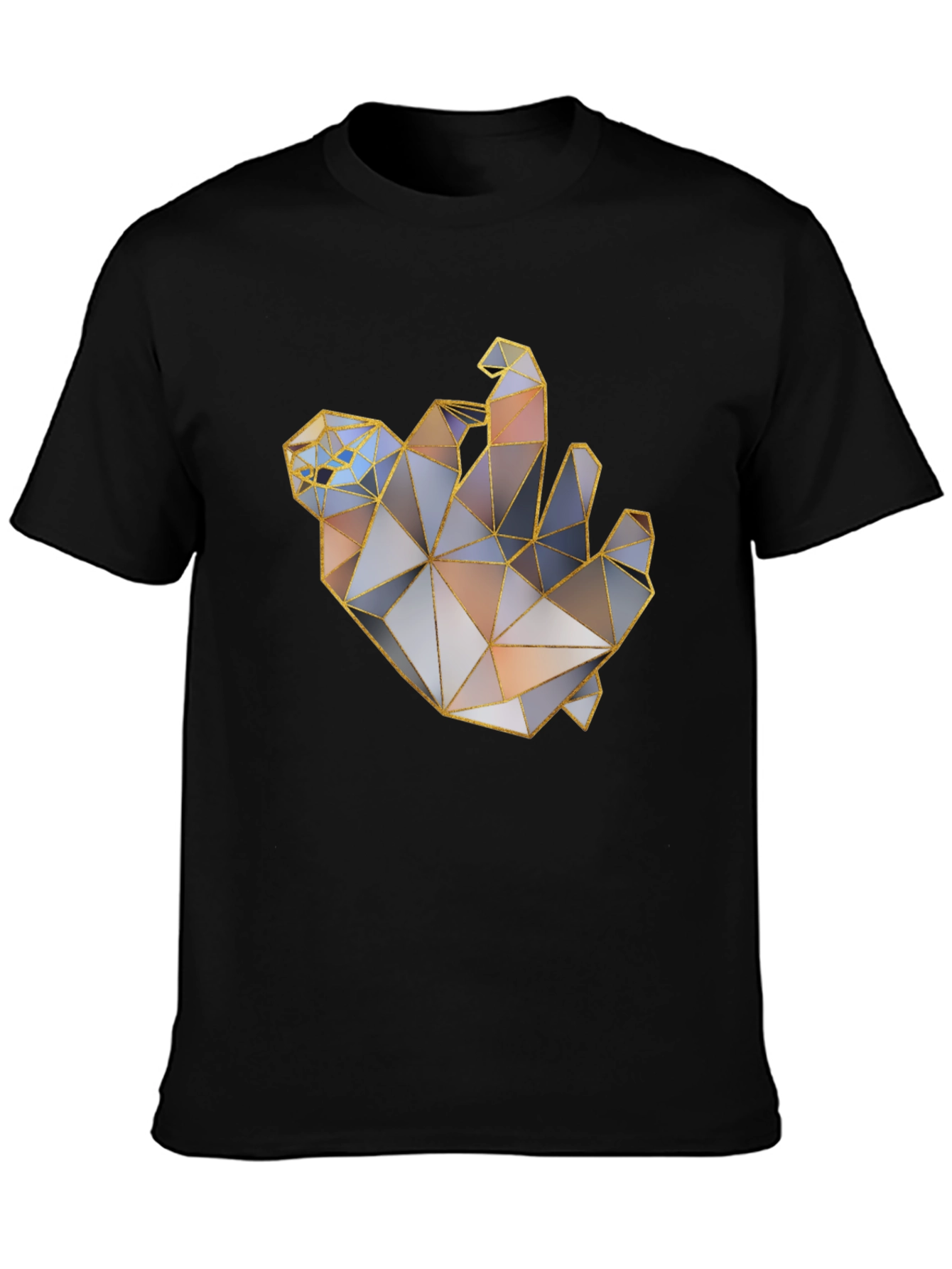 Geometric Hand Graphic Tee - Modern Art Shirt