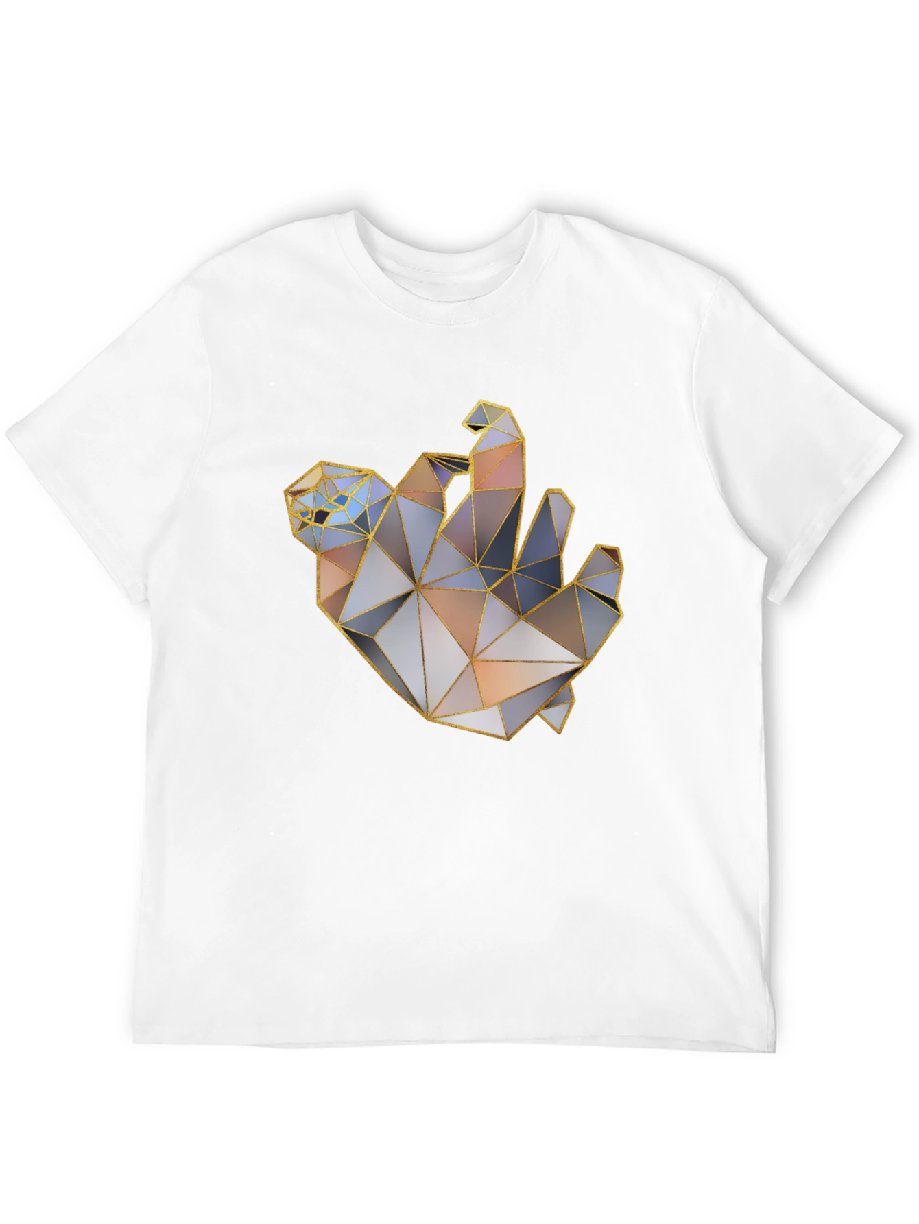 Geometric Hand Graphic Tee - Modern Art Shirt