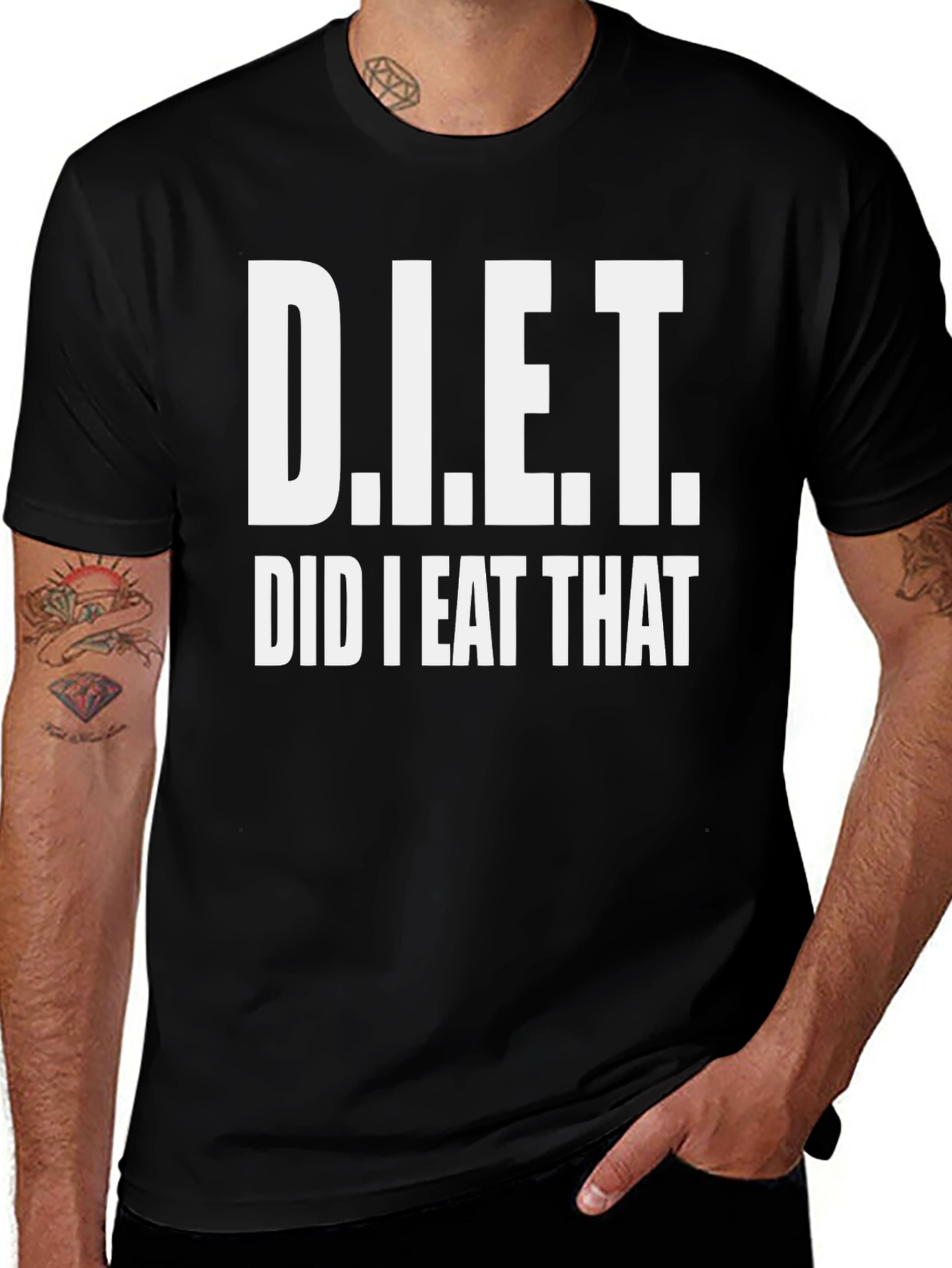 D.I.E.T. Did I Eat That? Black T-Shirt