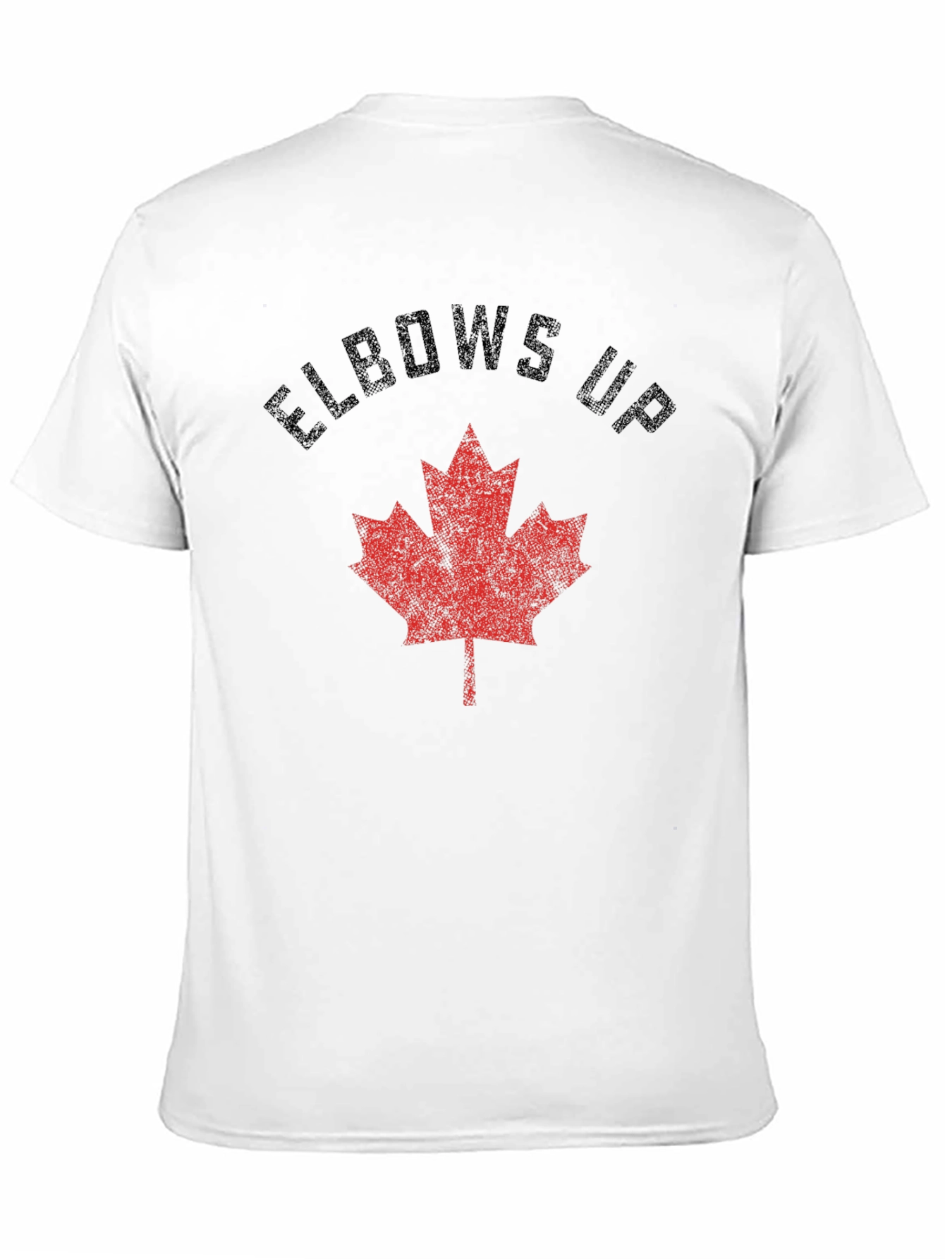 Elbows Up Maple Leaf Graphic Tee - Black