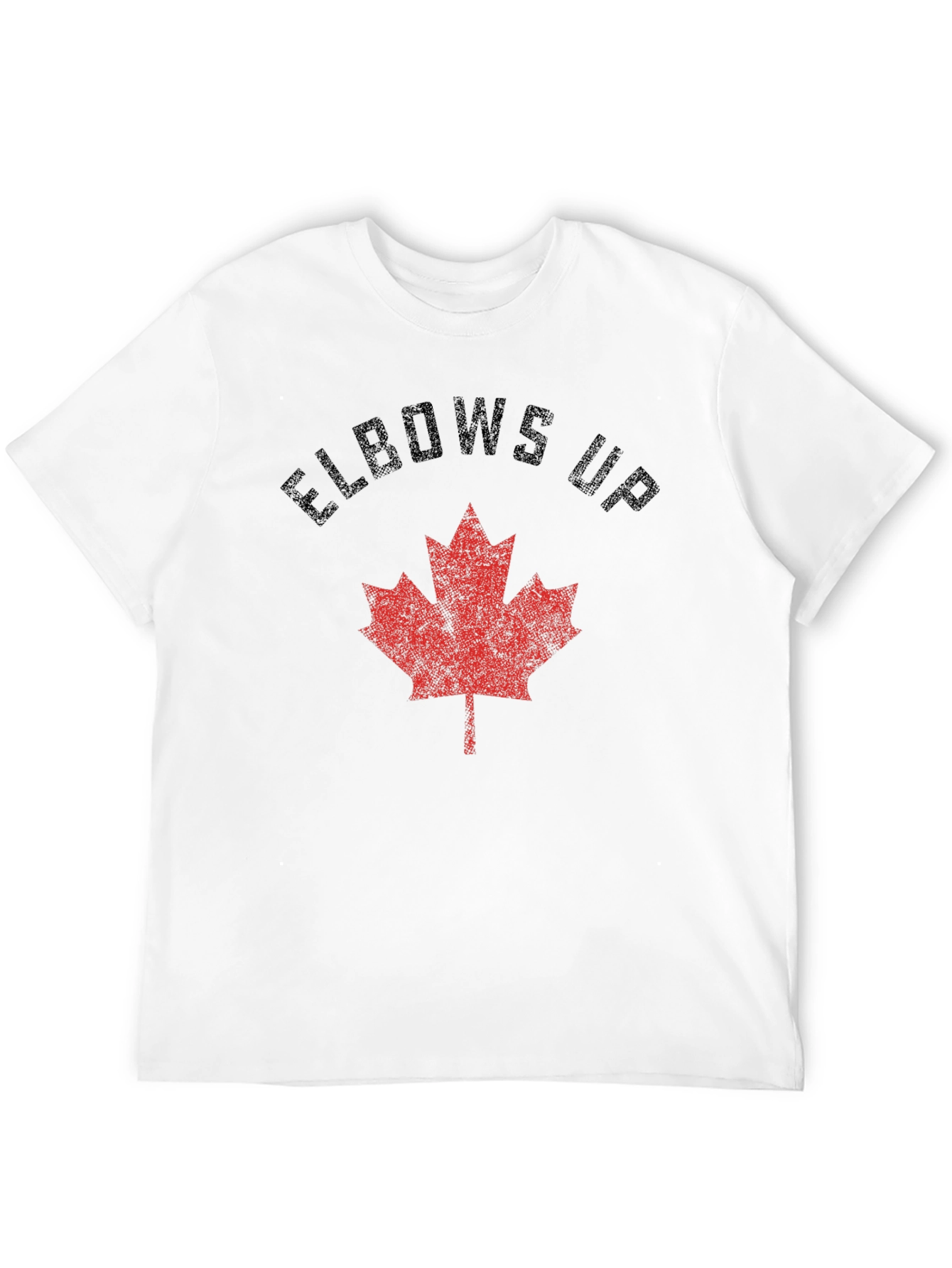 Elbows Up Maple Leaf Graphic Tee - Black
