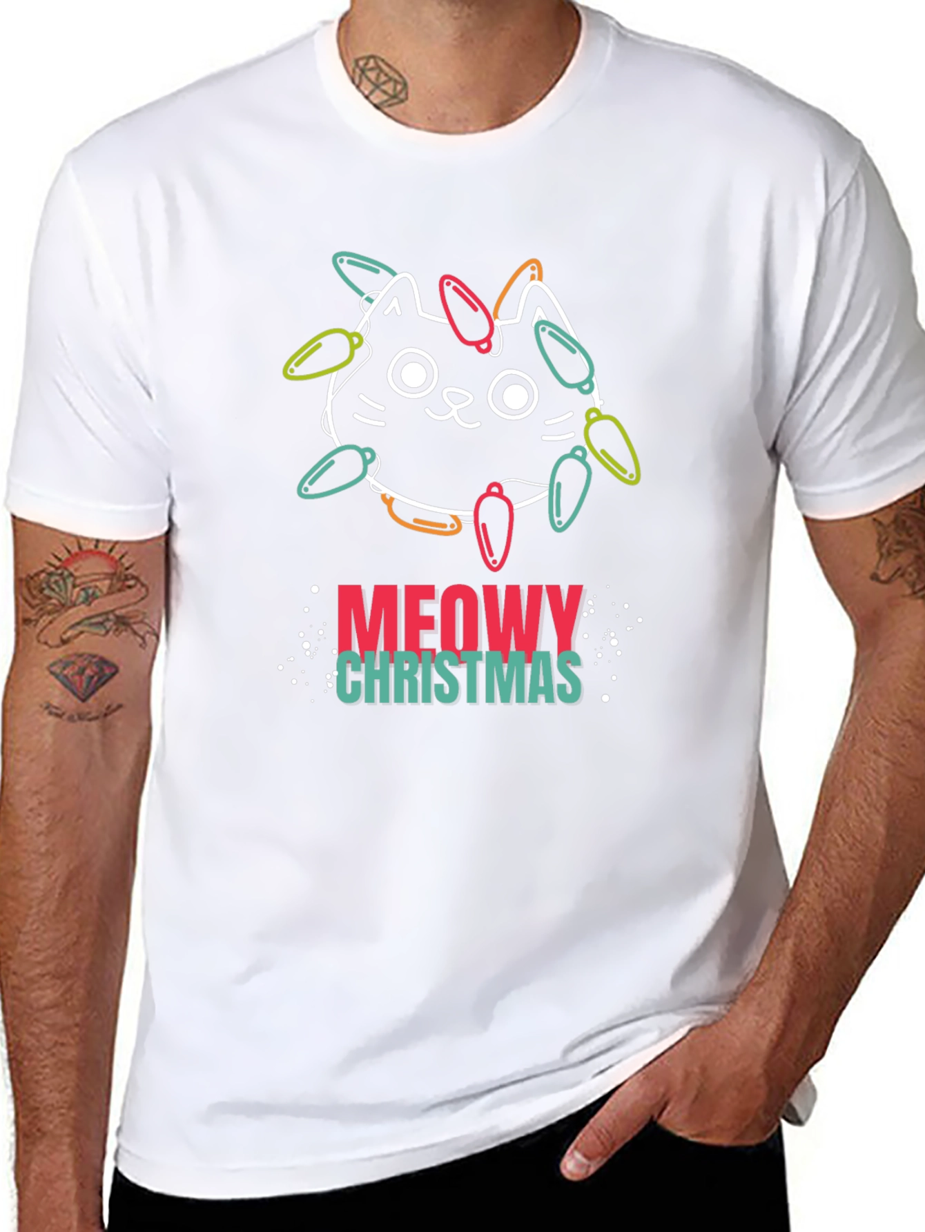 Meowy Christmas Cat T-Shirt