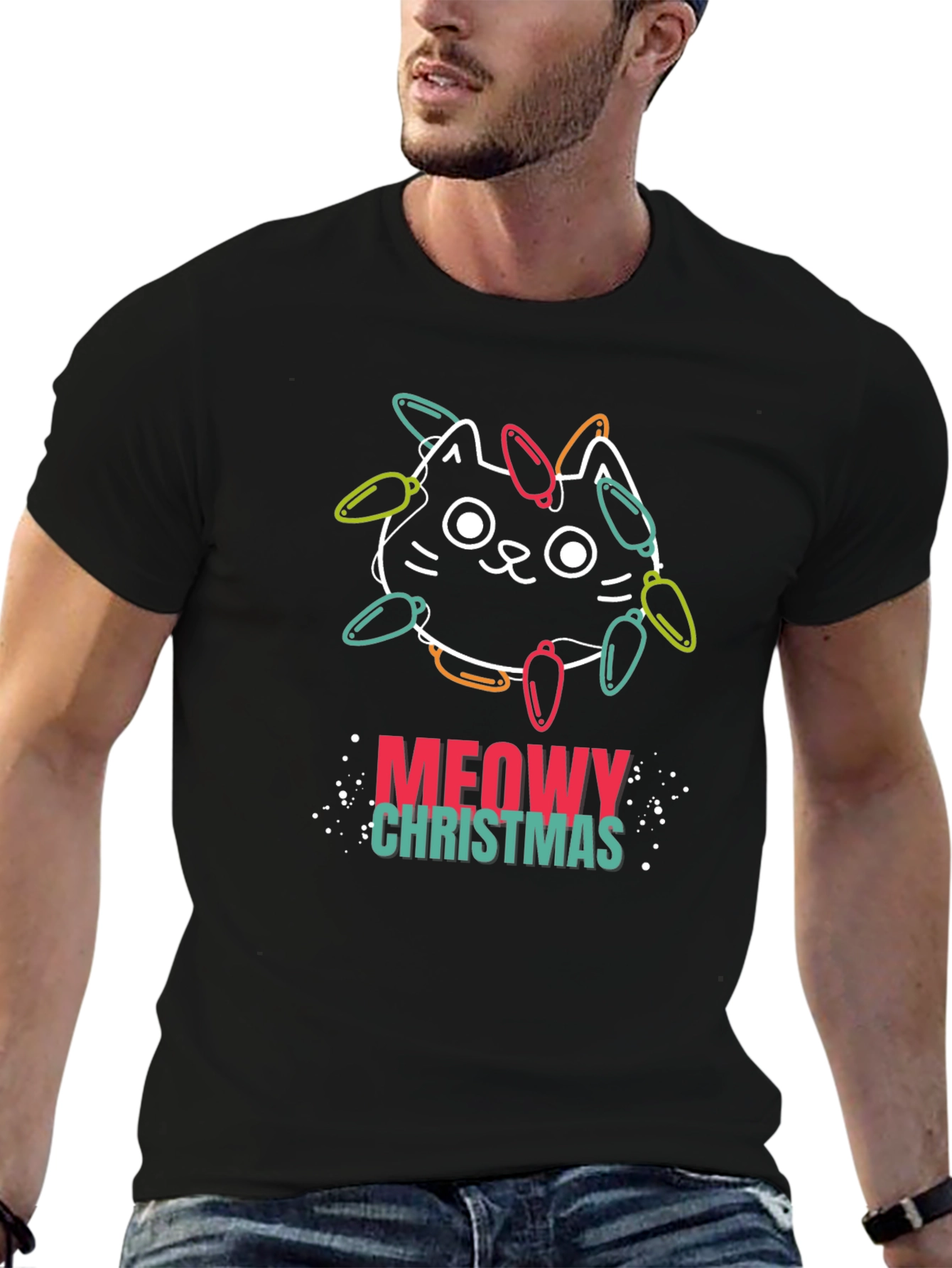 Meowy Christmas Cat T-Shirt