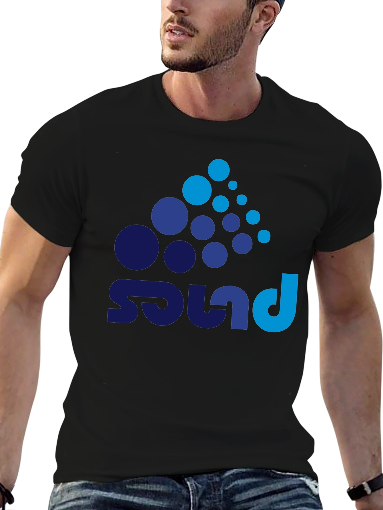 Sound Graphic Print Mens Black T-Shirt