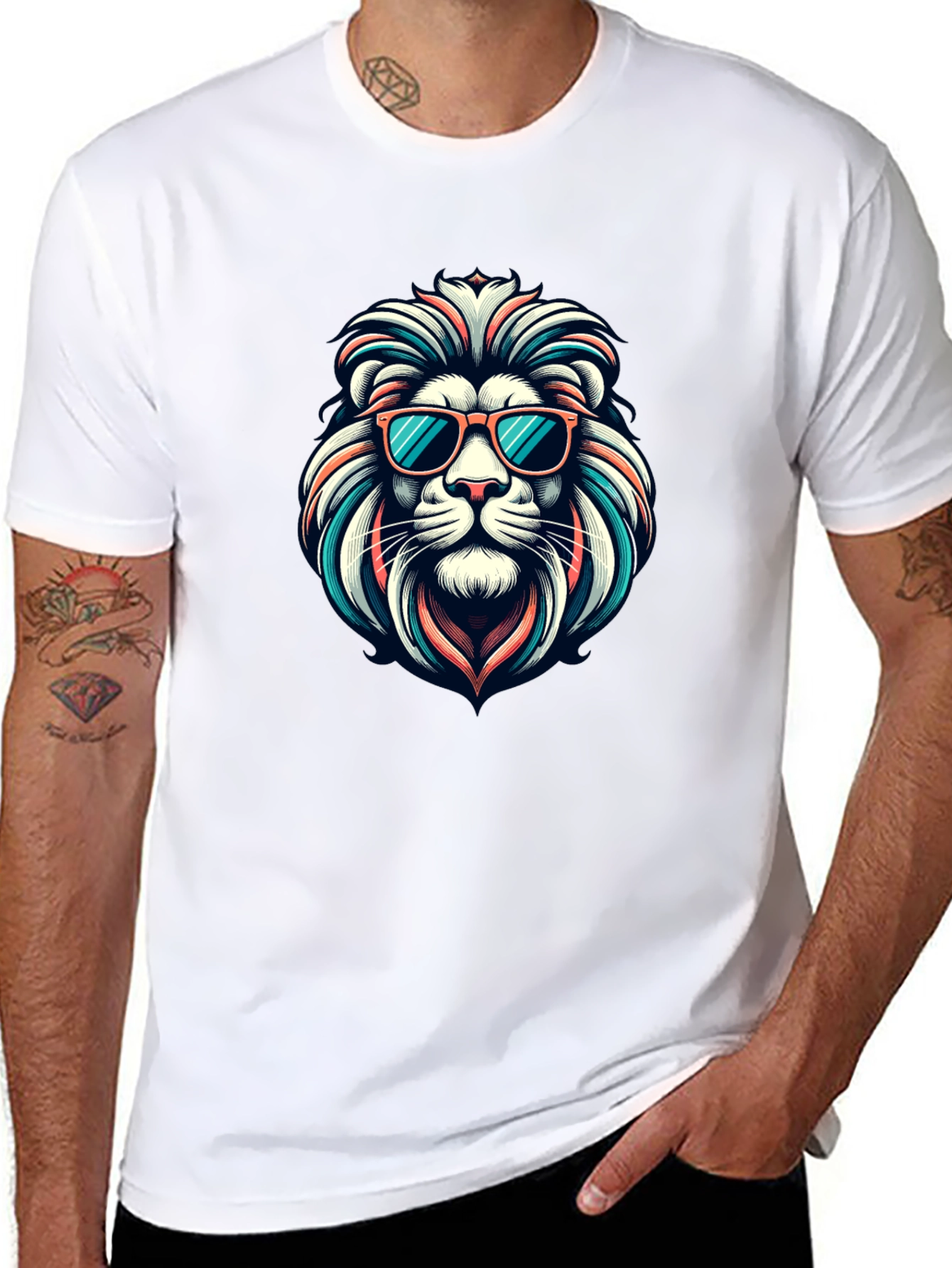 Cool Lion Graphic Tee - Black T-Shirt