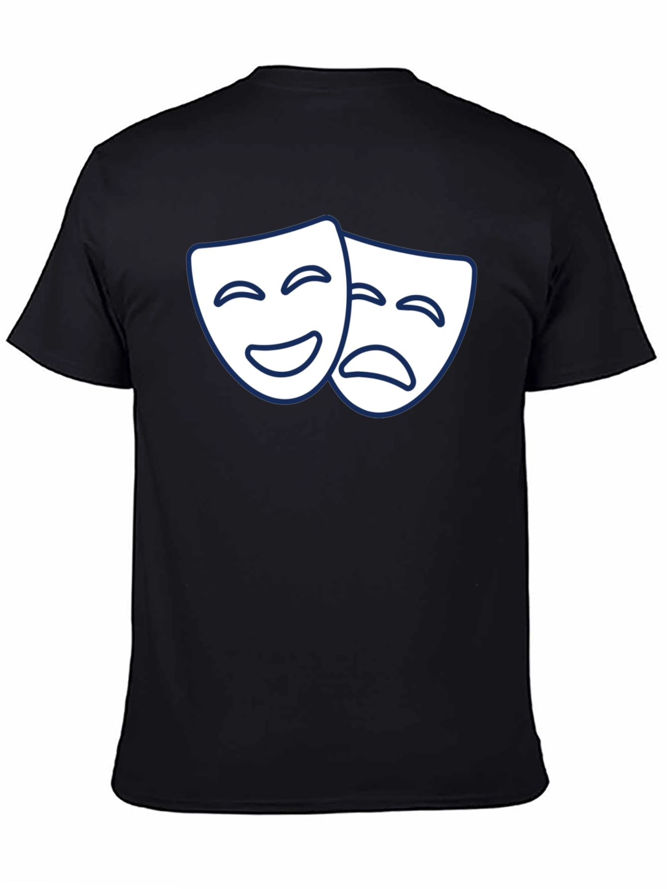Comedy Tragedy Masks Graphic T-Shirt - Black