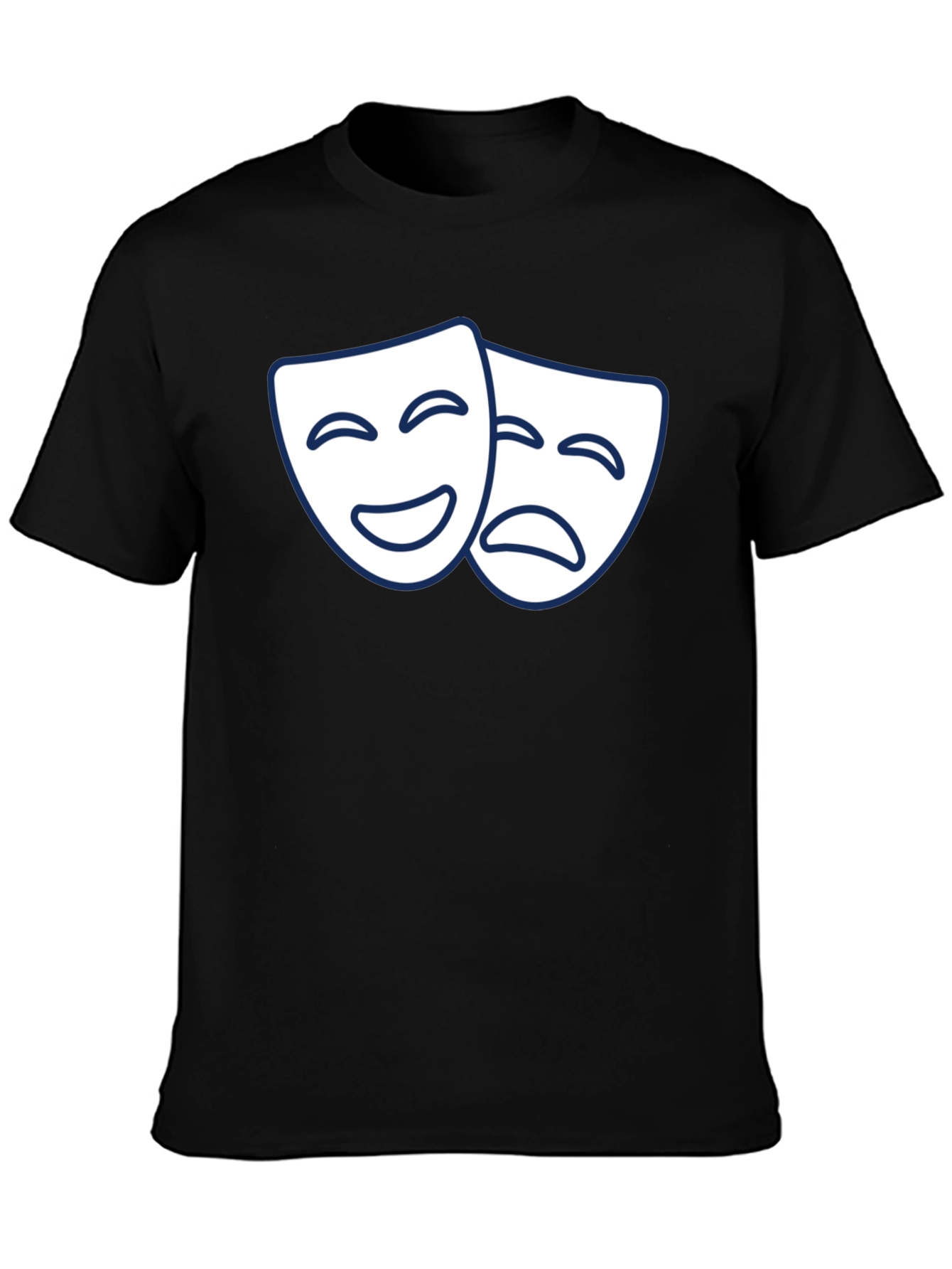 Comedy Tragedy Masks Graphic T-Shirt - Black