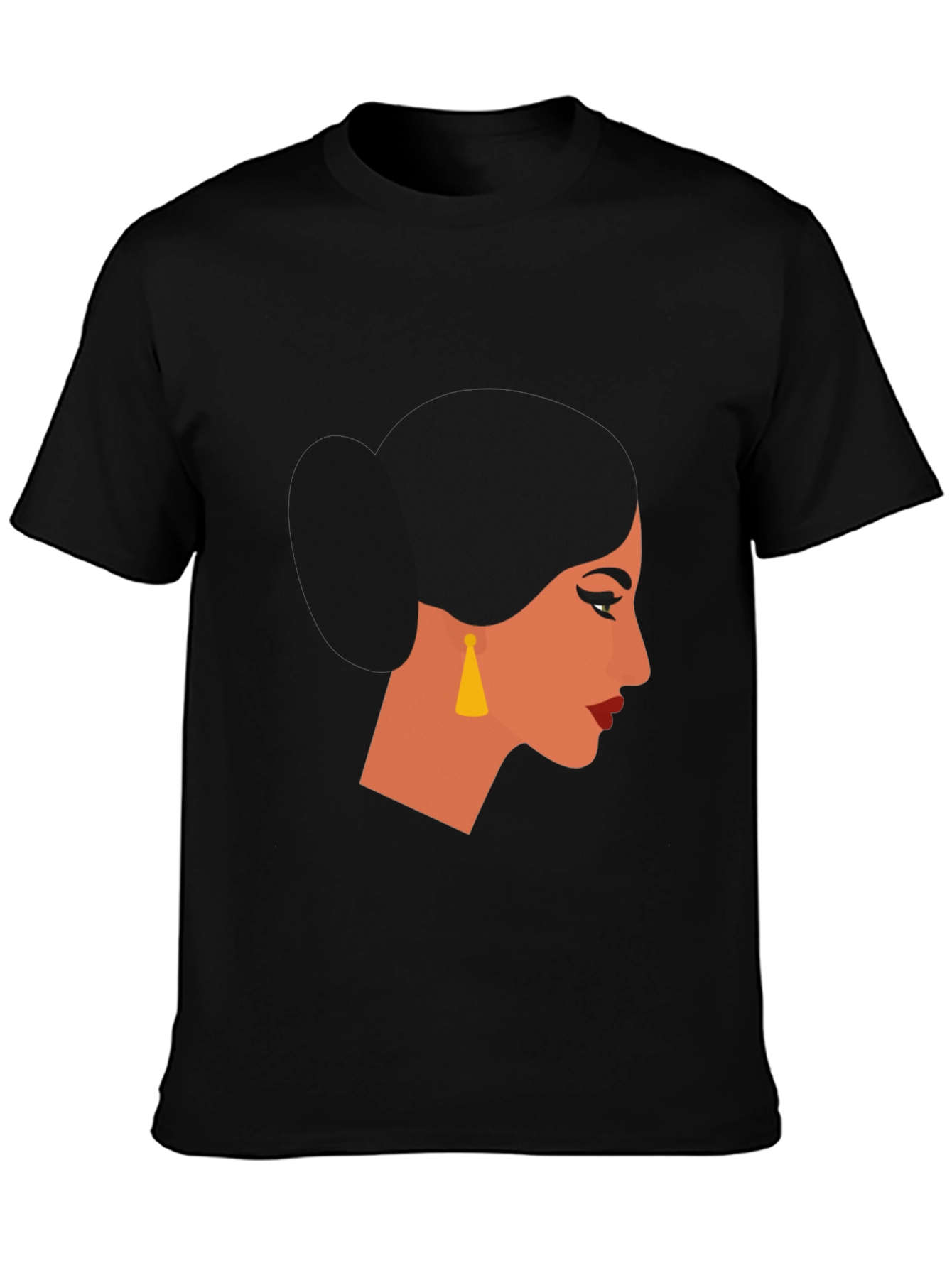Woman Portrait Graphic Black T-Shirt