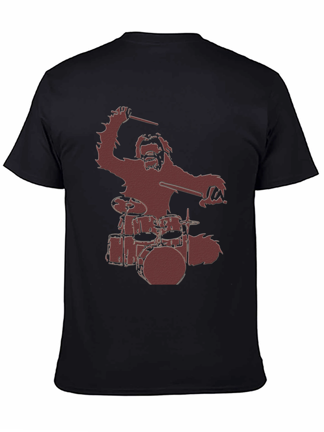 Sasquatch Drummer Graphic T-Shirt - Black
