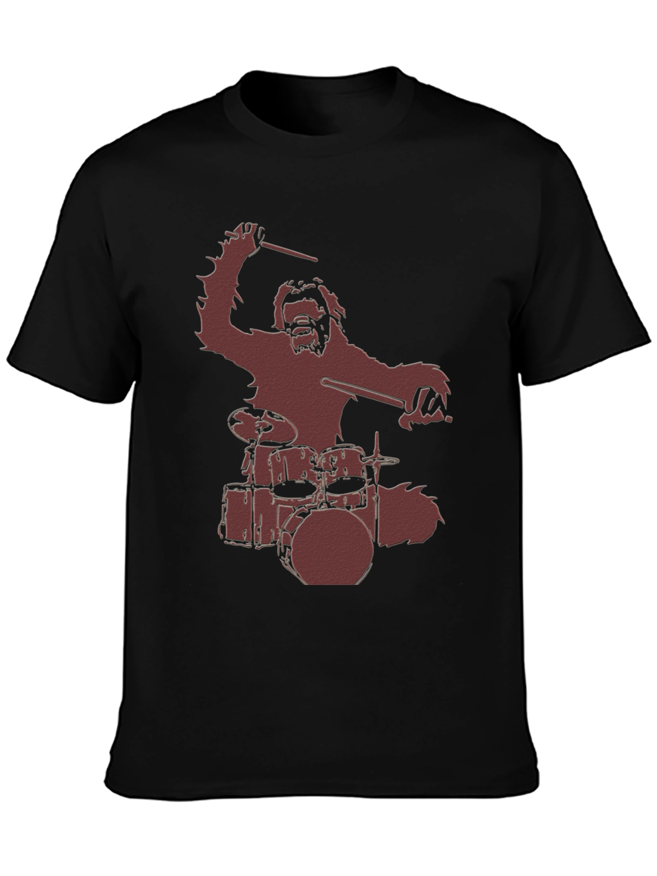Sasquatch Drummer Graphic T-Shirt - Black