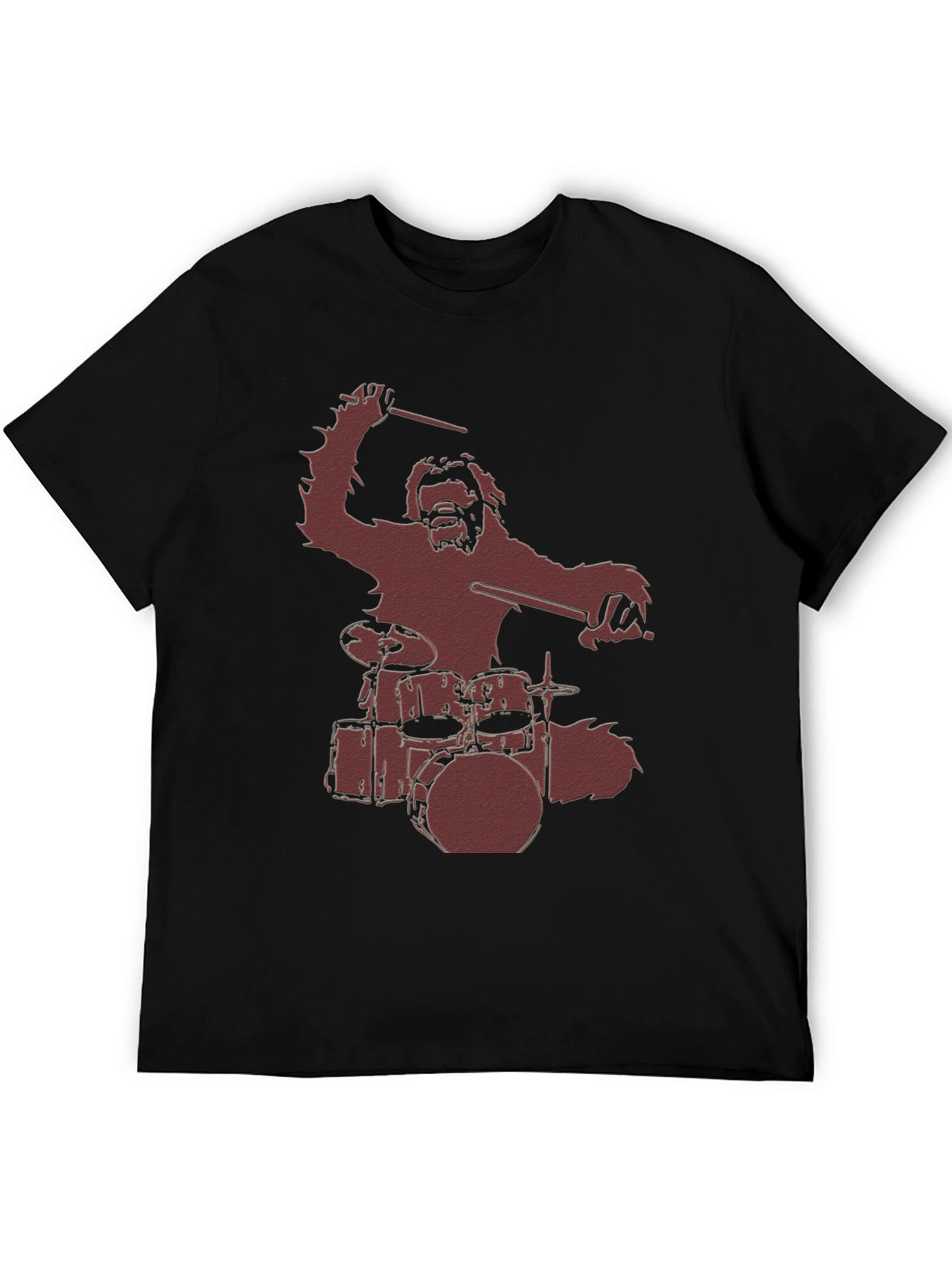 Sasquatch Drummer Graphic T-Shirt - Black