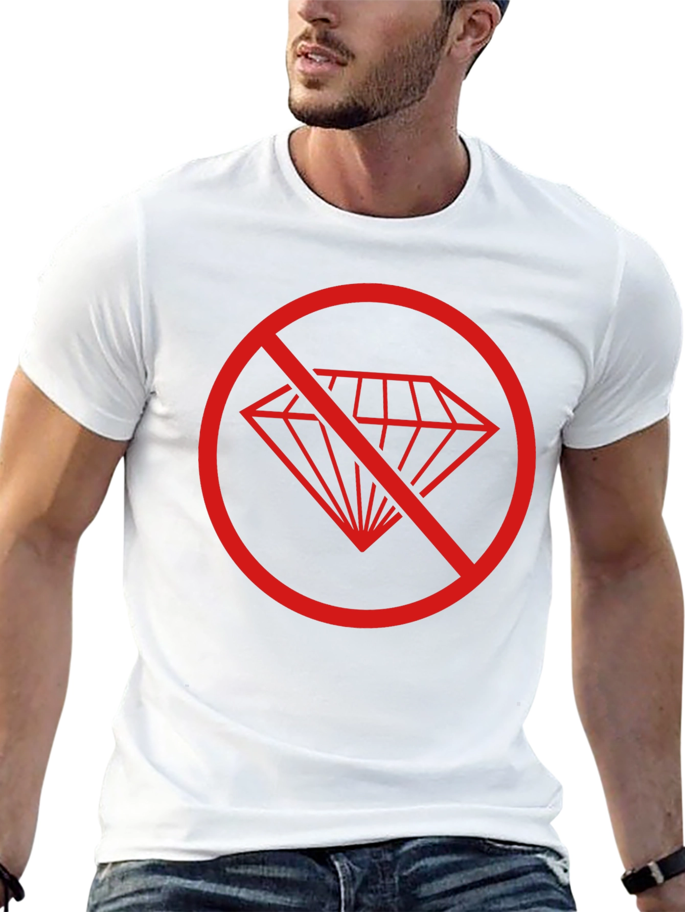 No Diamonds Black T-Shirt - Stylish Graphic Tee