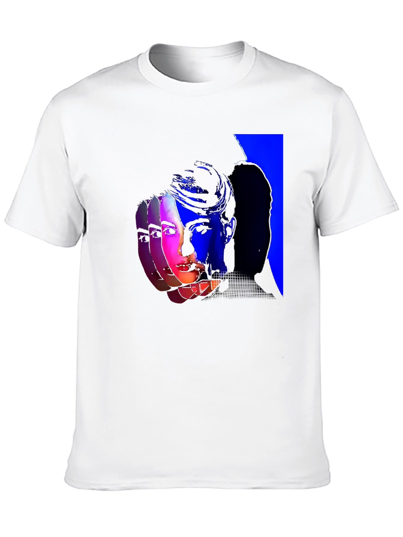 Artistic Portrait Graphic Print Black T-Shirt