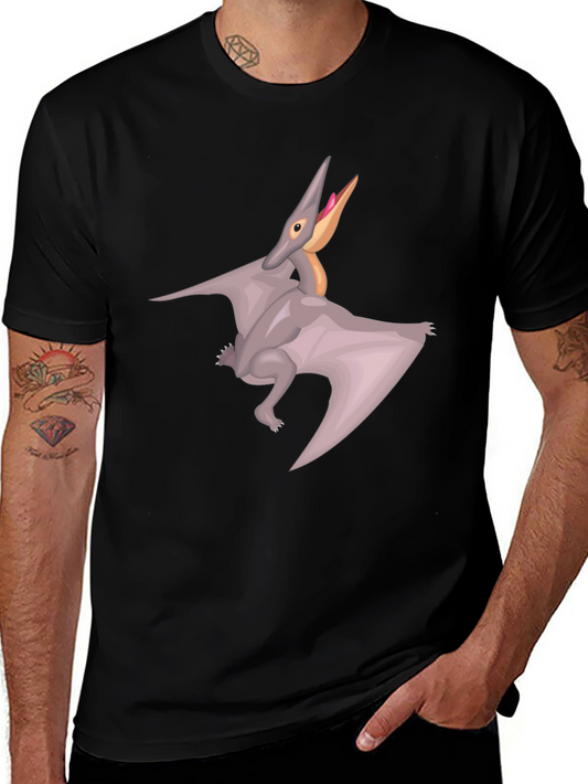 Pterodactyl Graphic T-Shirt - Black Dinosaur Tee