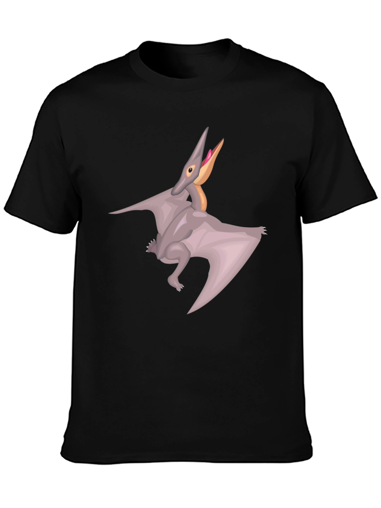 Pterodactyl Graphic T-Shirt - Black Dinosaur Tee