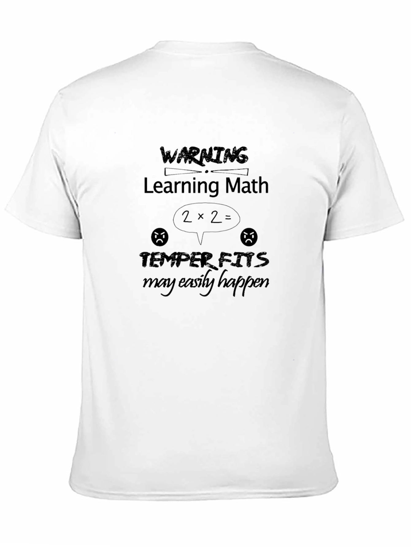 Funny Math Warning Black T-Shirt