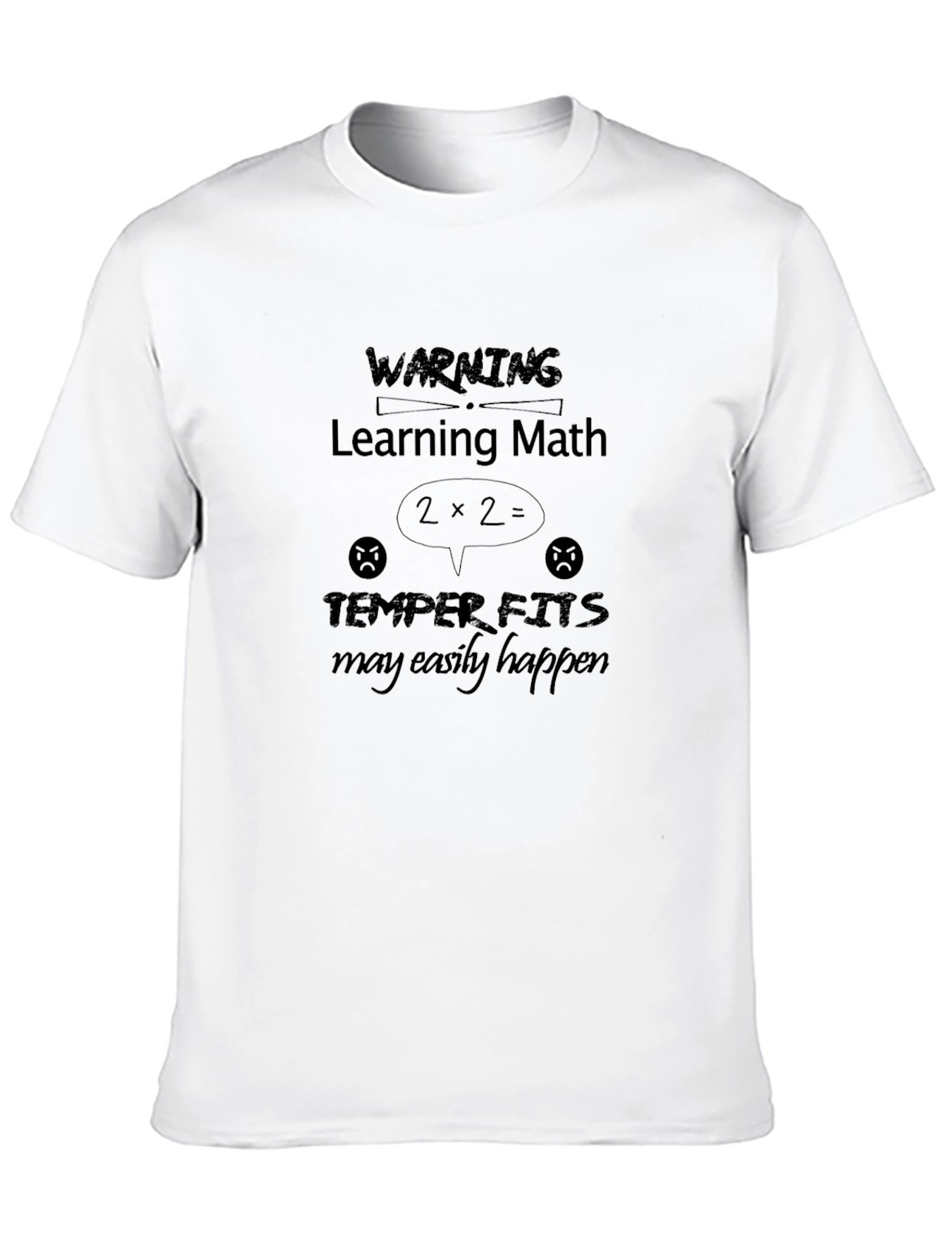 Funny Math Warning Black T-Shirt