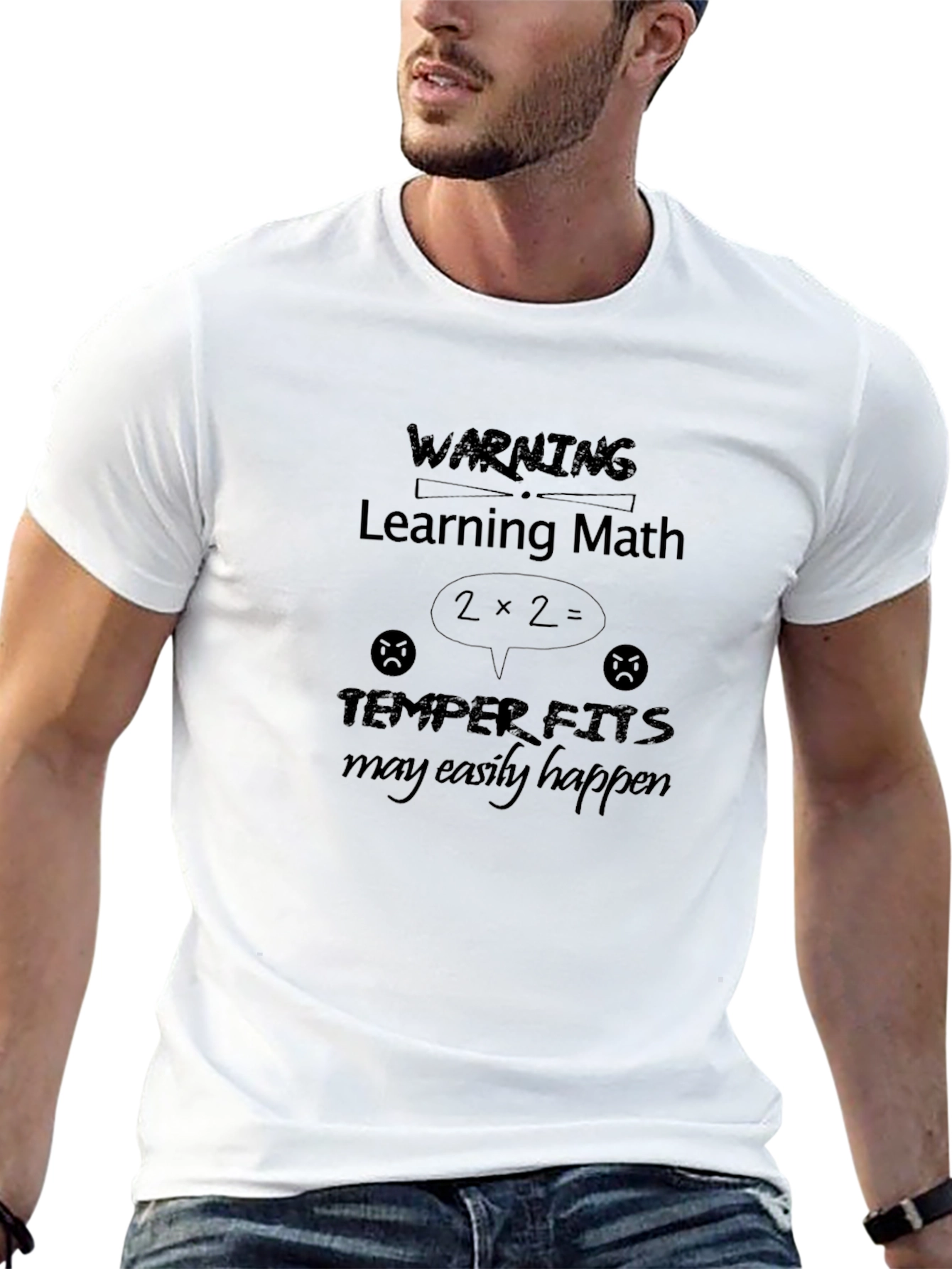 Funny Math Warning Black T-Shirt