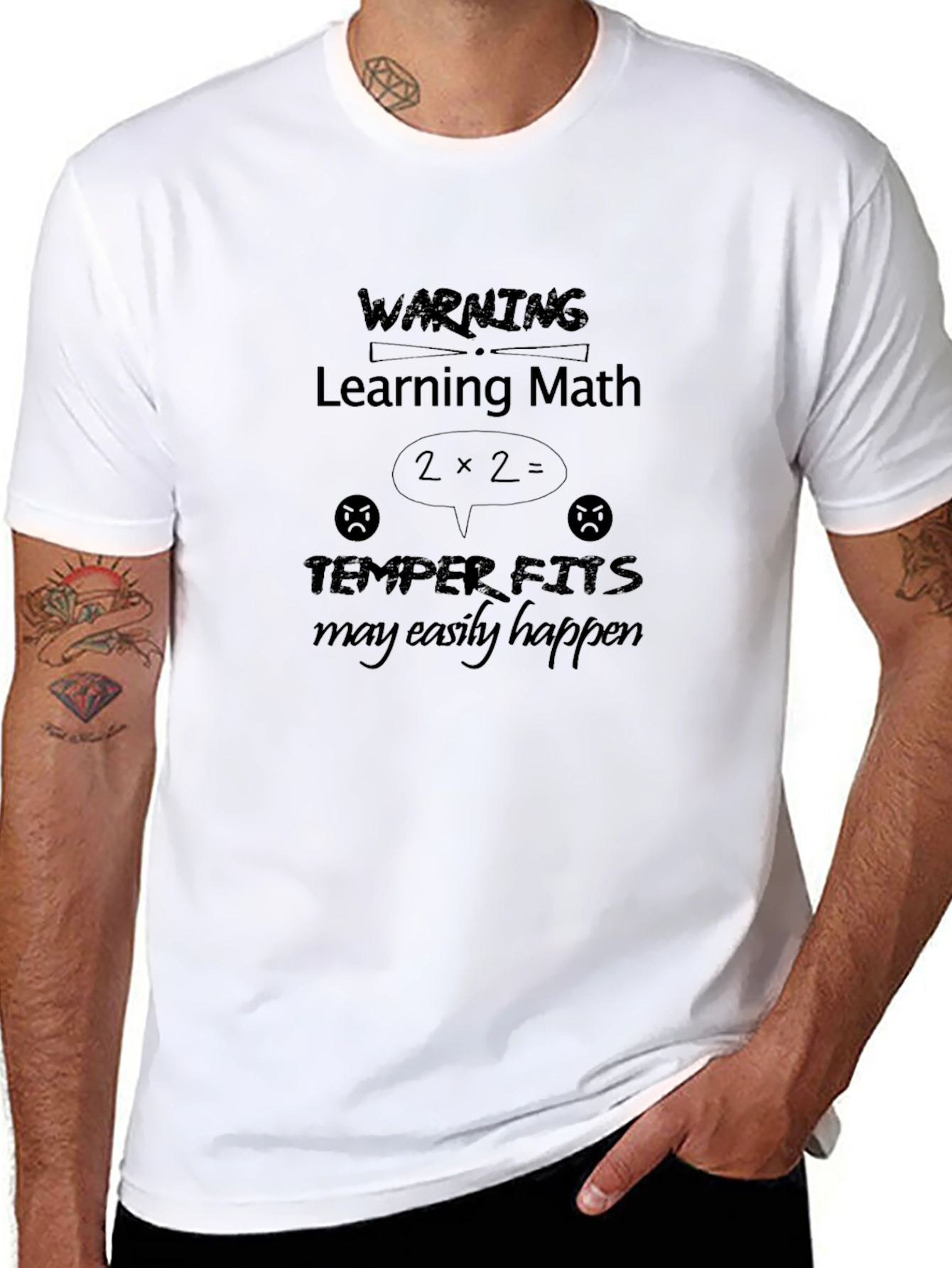 Funny Math Warning Black T-Shirt
