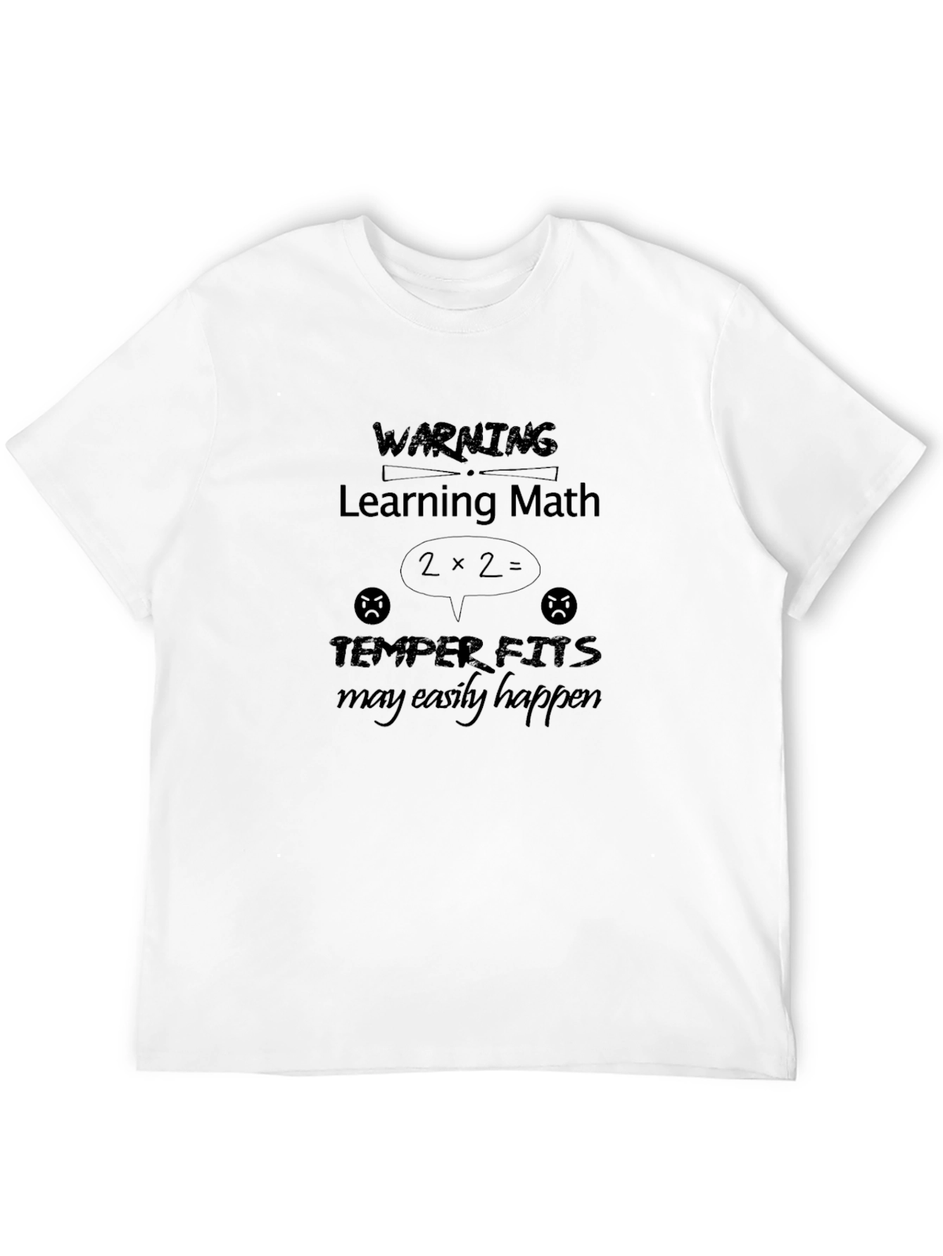 Funny Math Warning Black T-Shirt