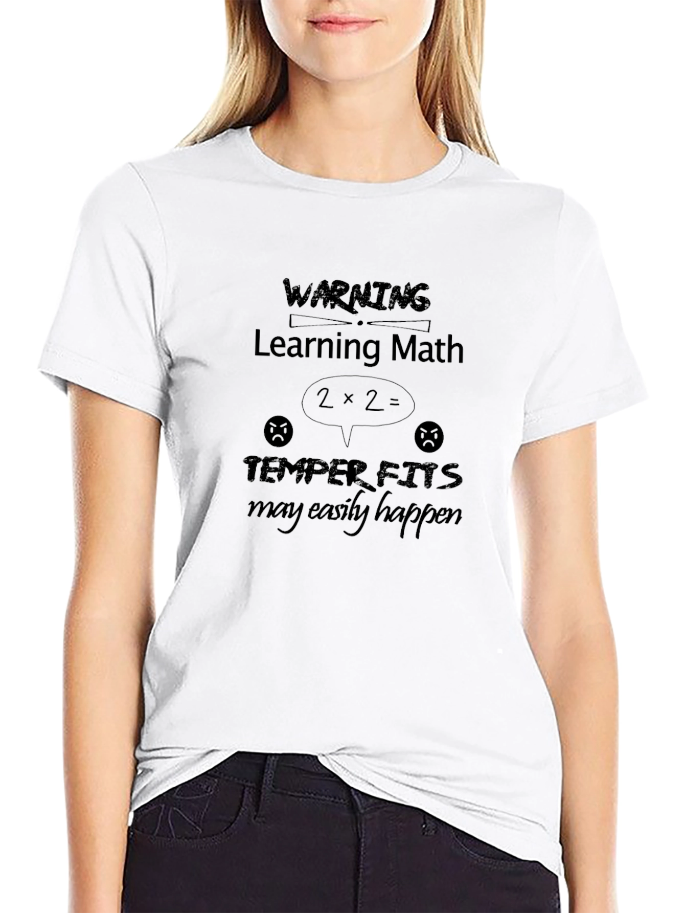 Funny Math Warning Black T-Shirt