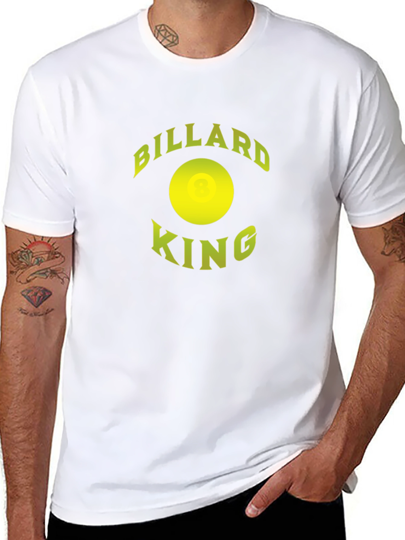 Billiard King Graphic Tee - Black Cotton T-Shirt