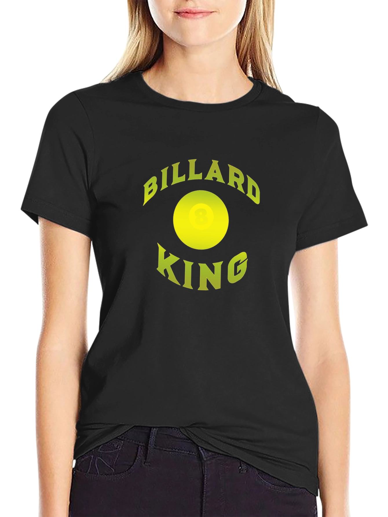 Billiard King Graphic Tee - Black Cotton T-Shirt