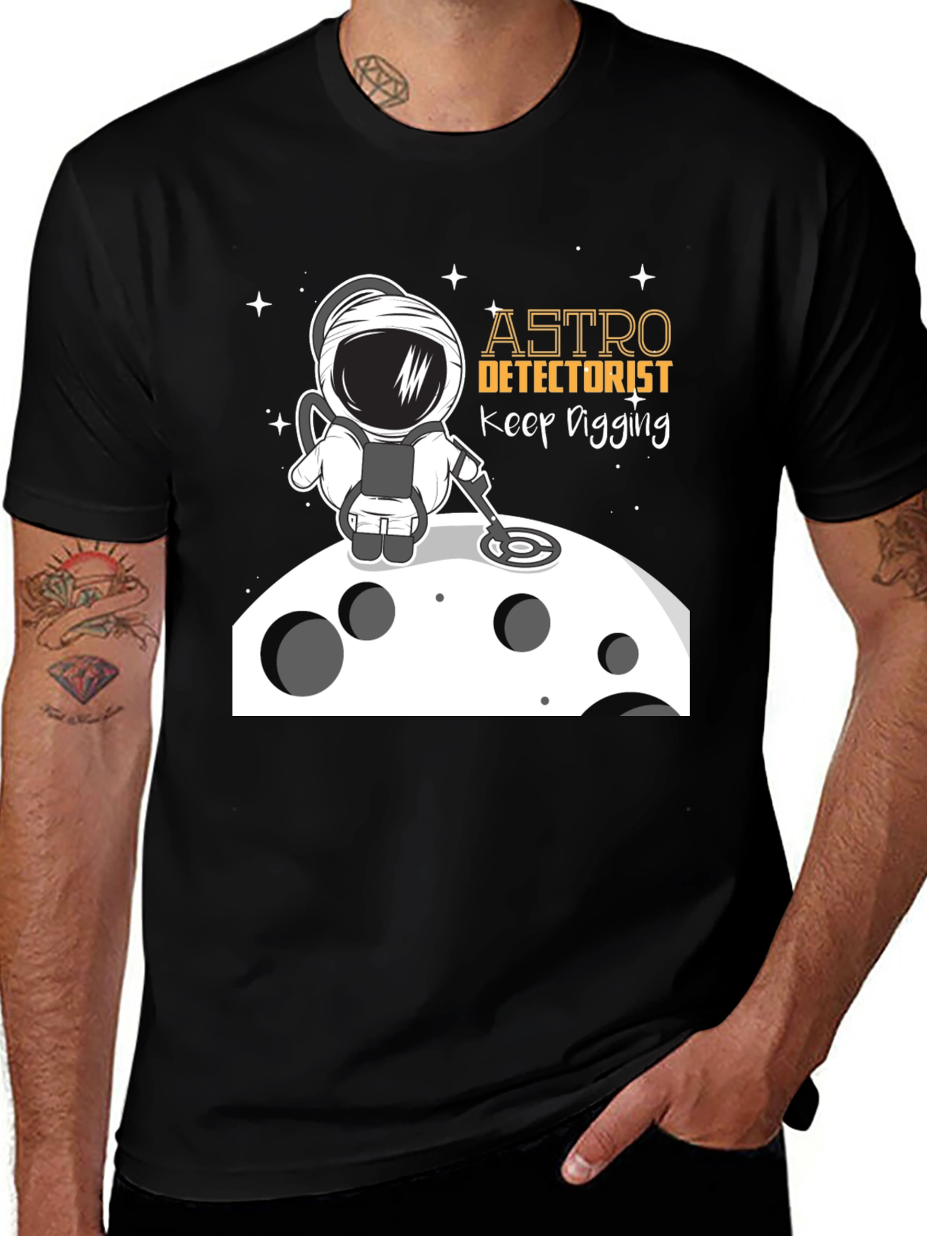 Astro Detectorist T-Shirt - Keep Digging Design