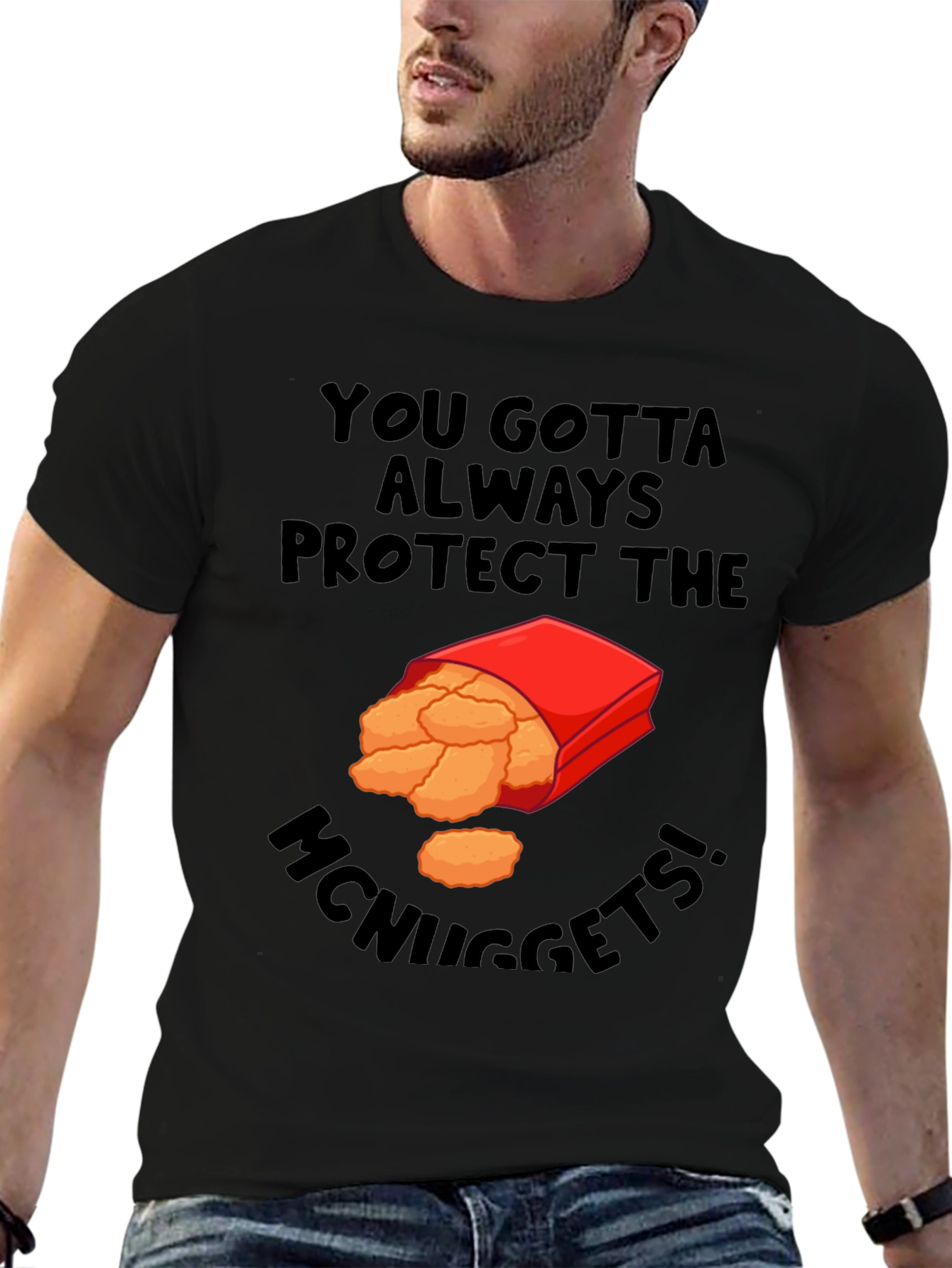 Protect McNuggets Graphic Tee - Unisex Black T-Shirt