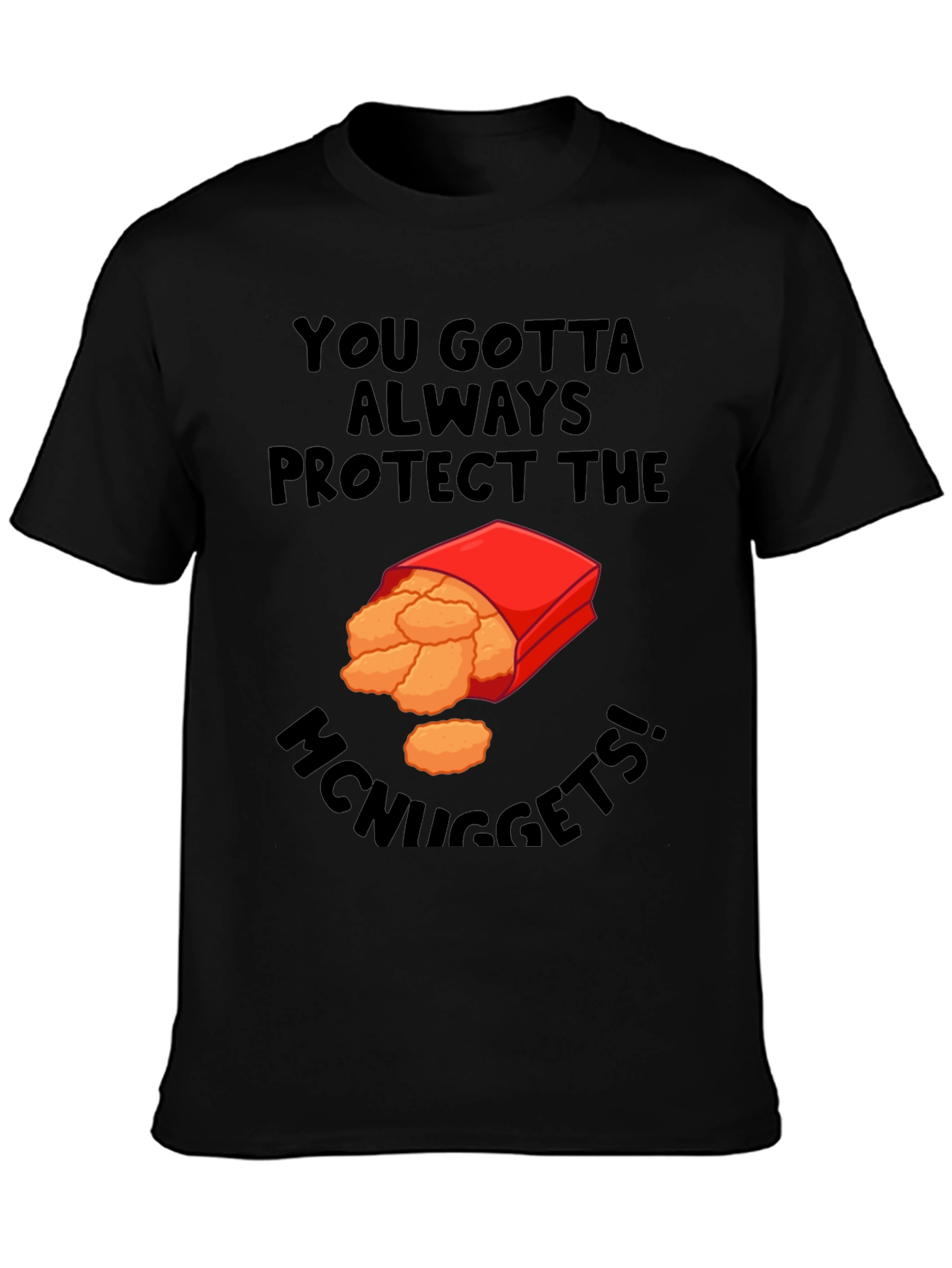 Protect McNuggets Graphic Tee - Unisex Black T-Shirt