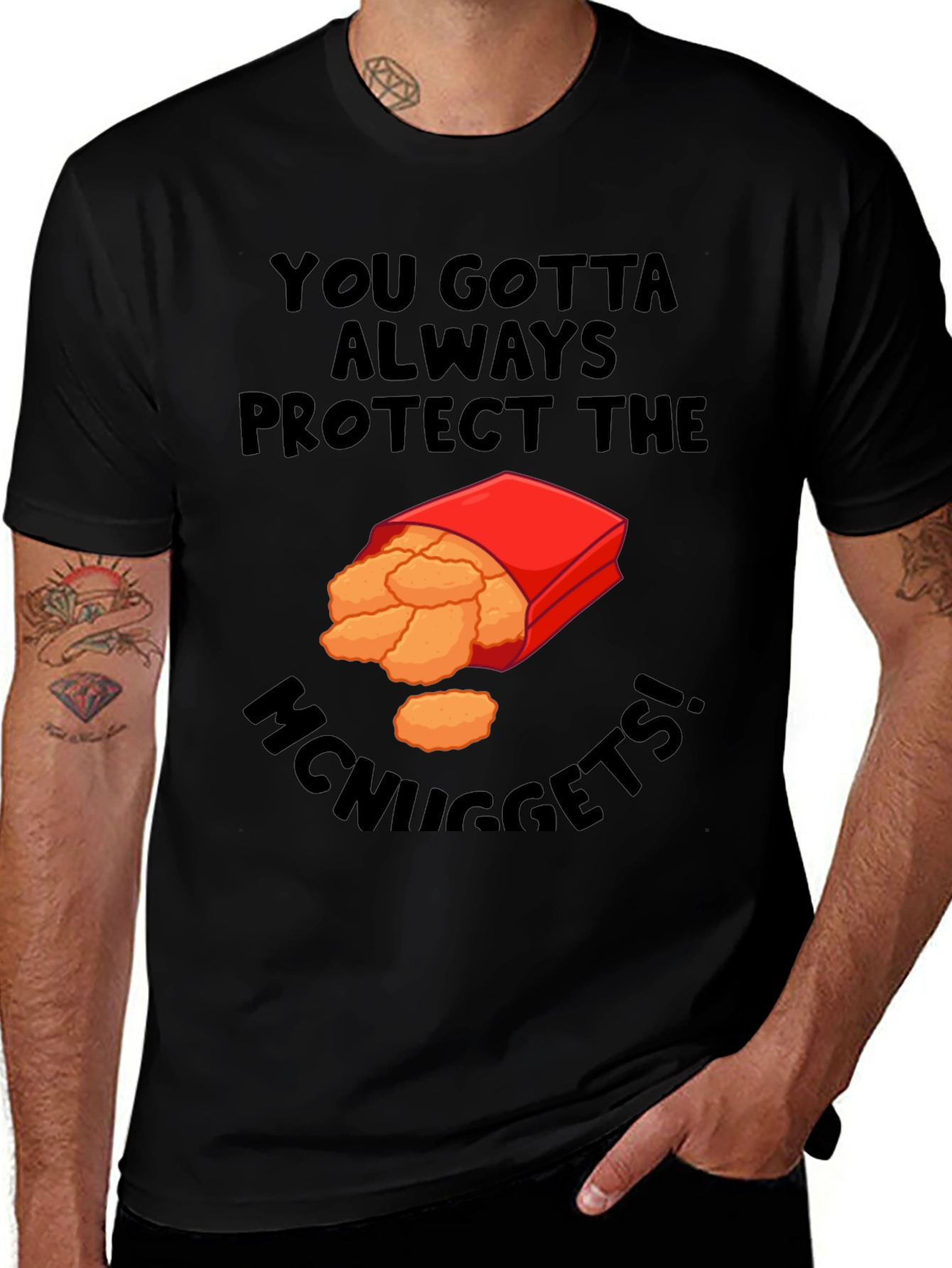 Protect McNuggets Graphic Tee - Unisex Black T-Shirt
