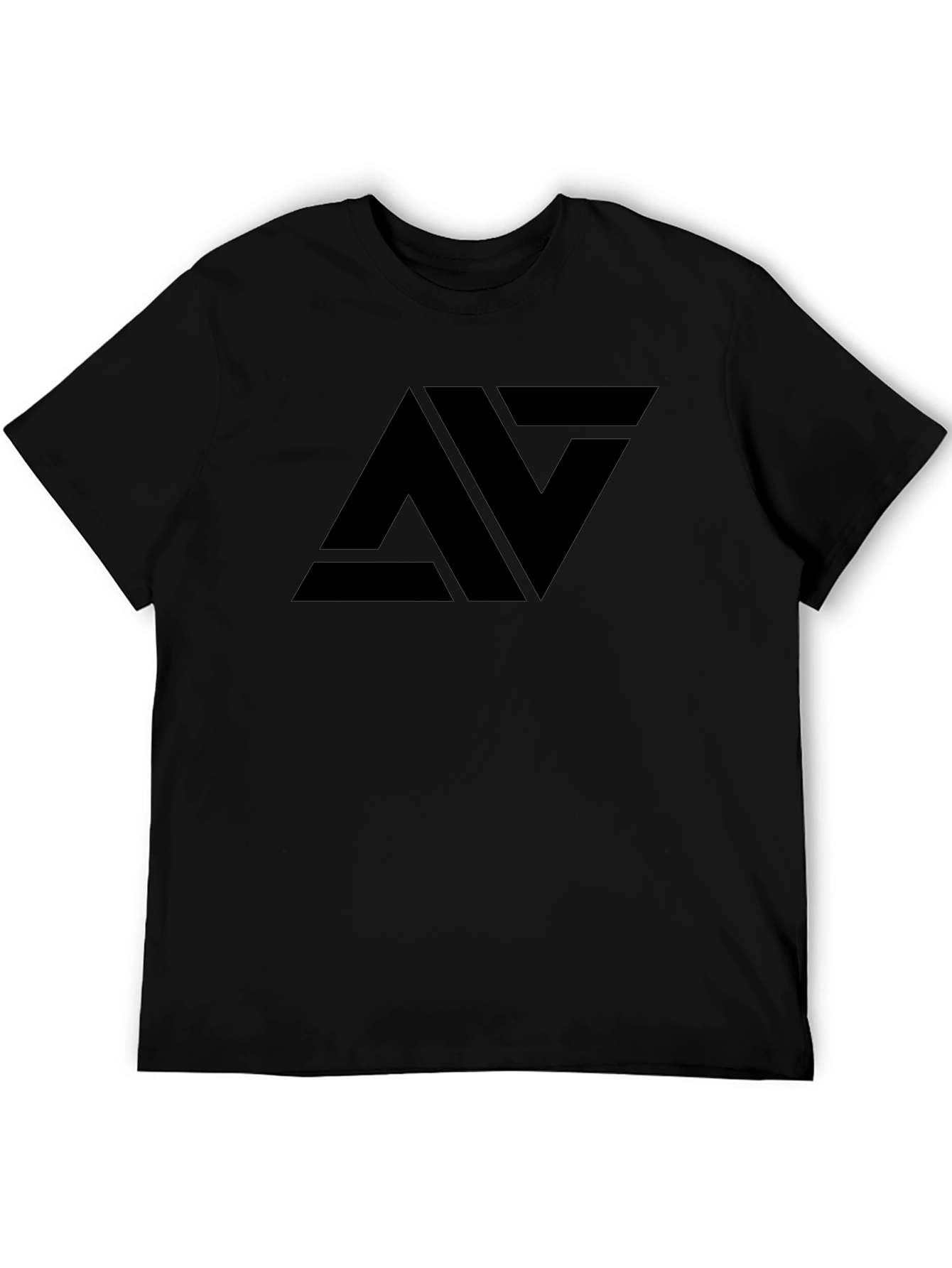 Mens Black T-Shirt with Bold Abstract Graphic