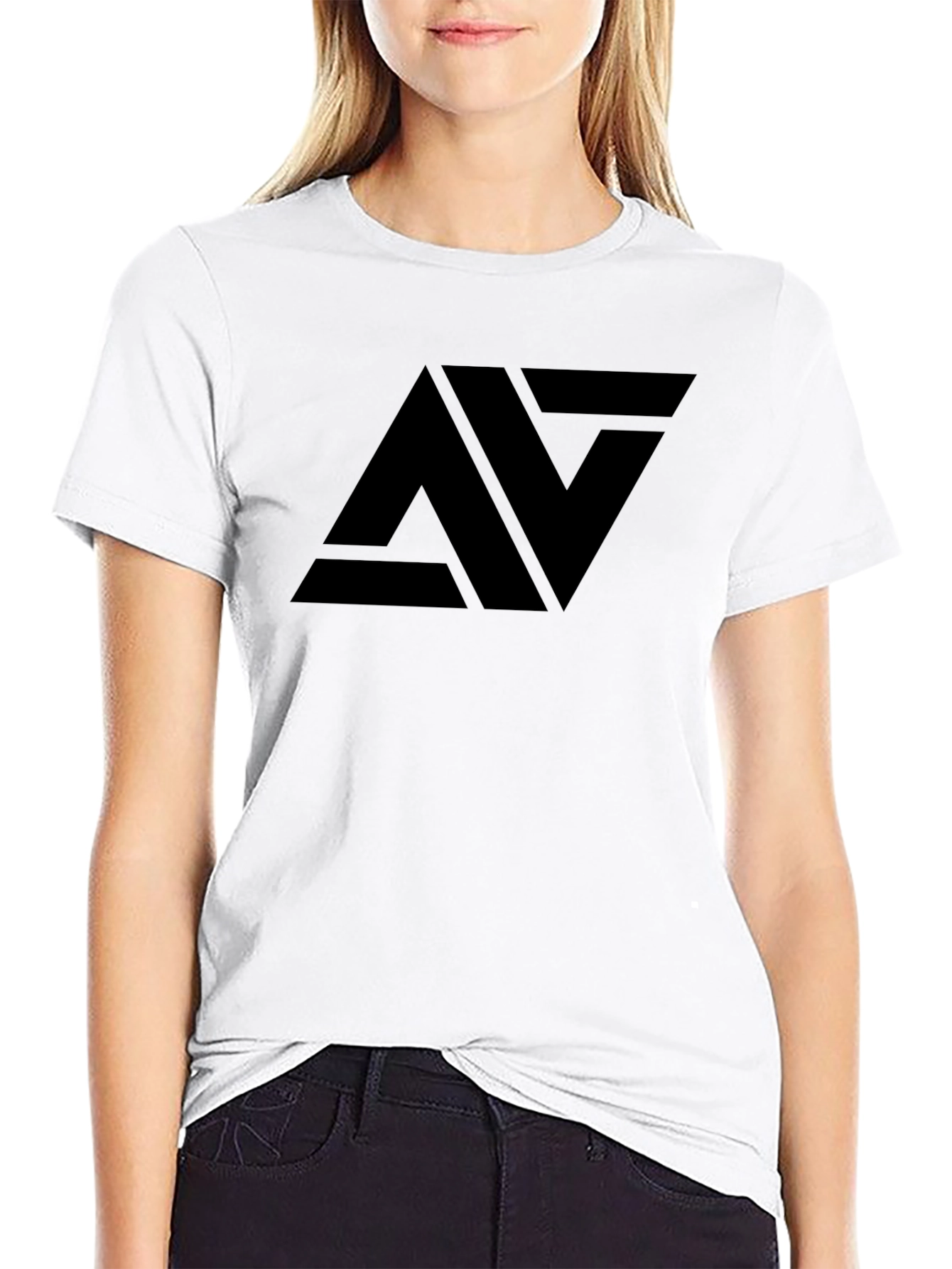 Mens Black T-Shirt with Bold Abstract Graphic