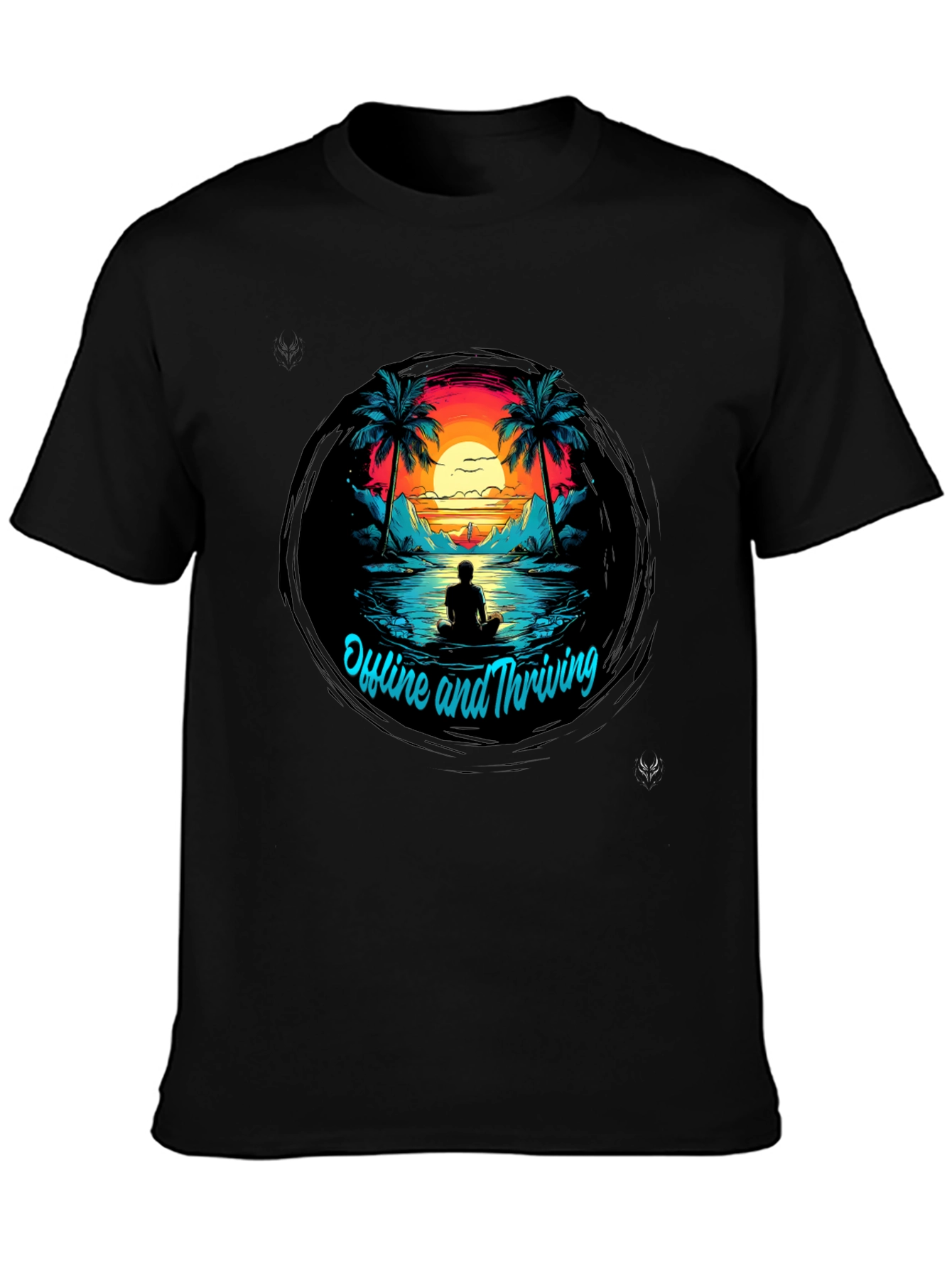 Offline and Thriving Tee - Tropical Meditation Vibe