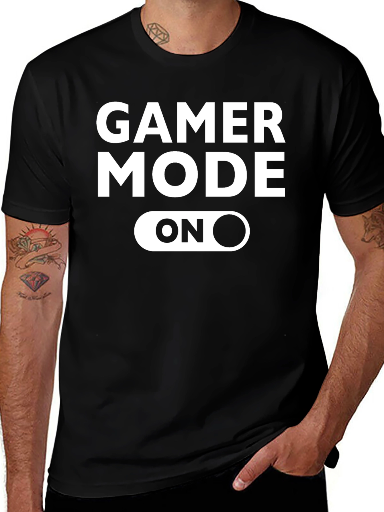 Gamer Mode ON Black Graphic T-Shirt