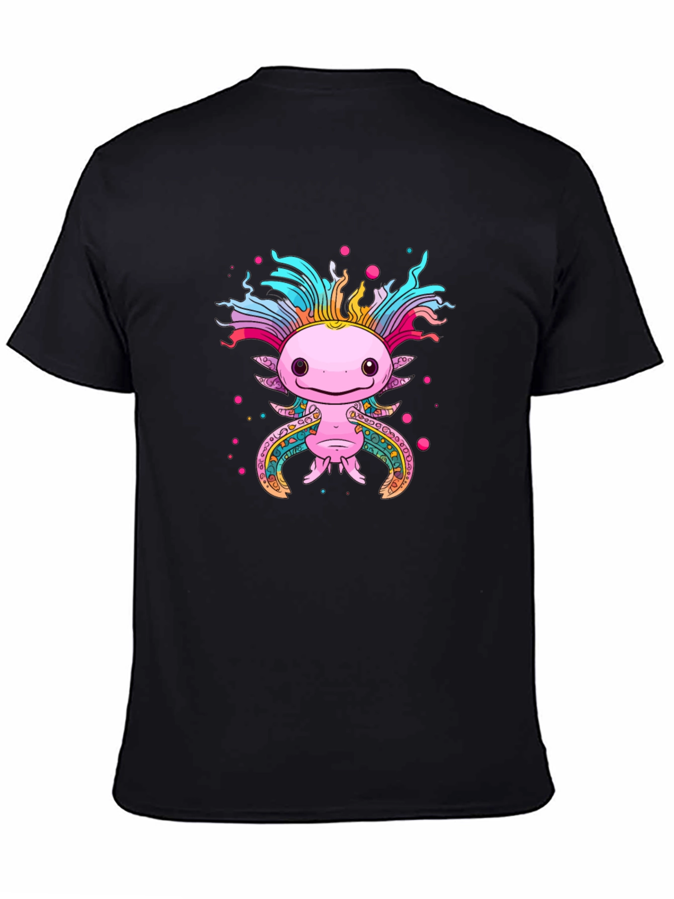 Axolotl Graphic Black T-Shirt Cute Salamander Tee