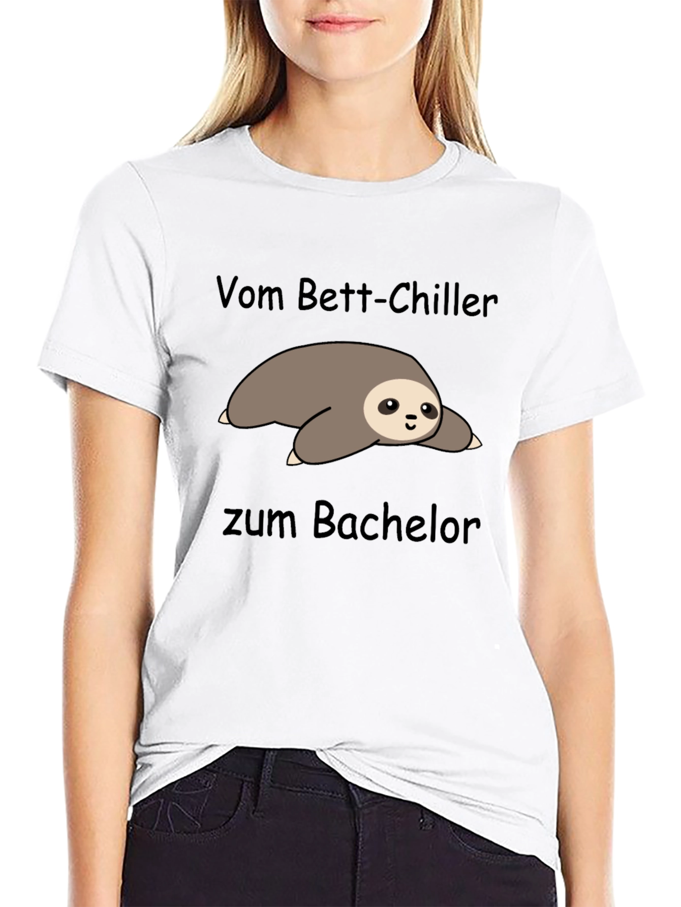 Sloth Bachelor Black T-Shirt