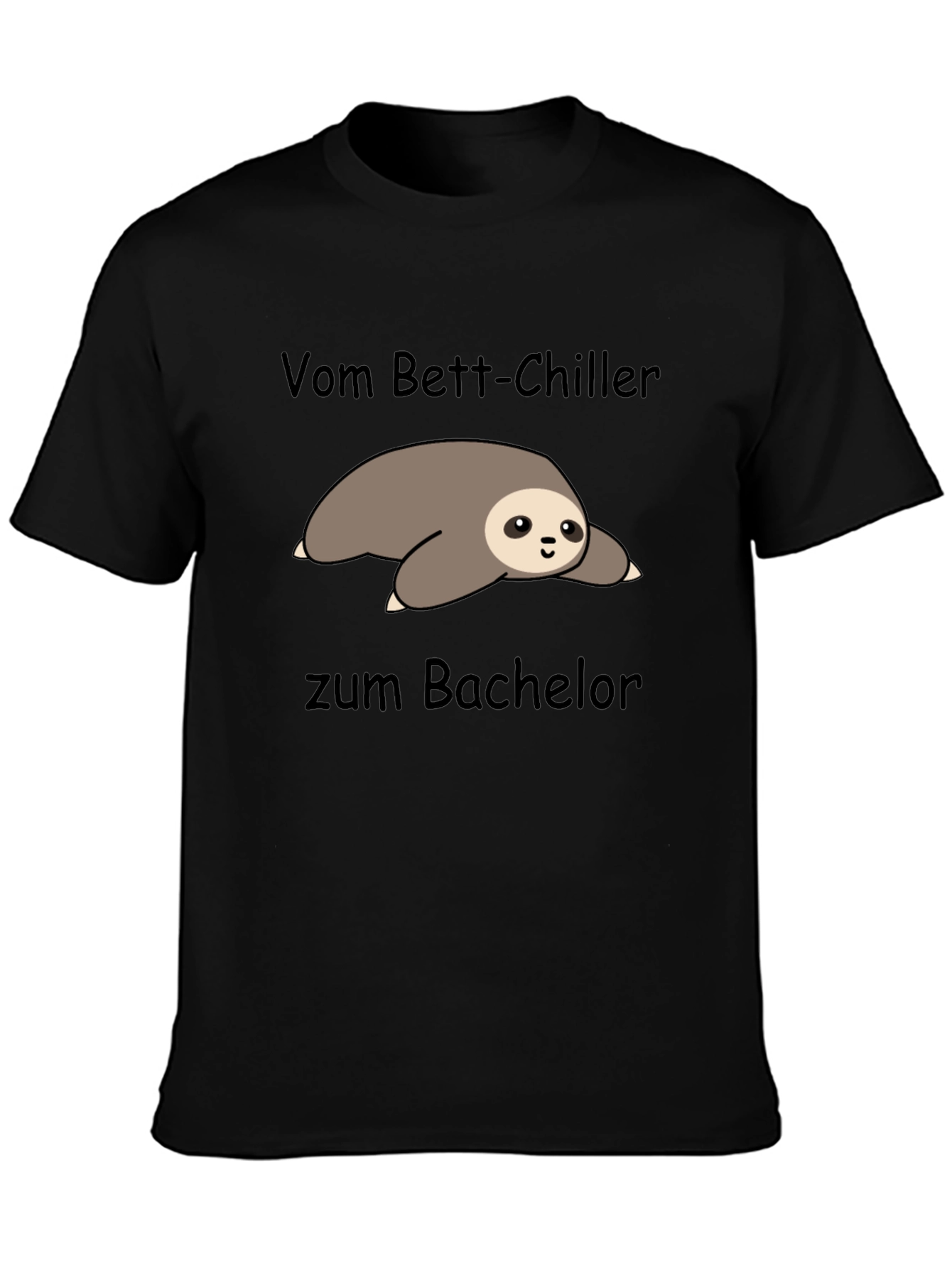 Sloth Bachelor Black T-Shirt
