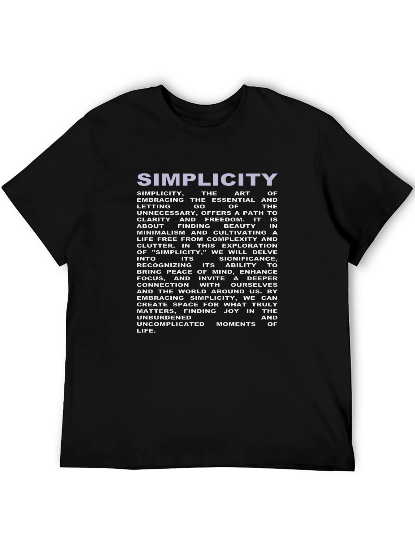 Simplicity T-Shirt - Minimalist Philosophy Tee