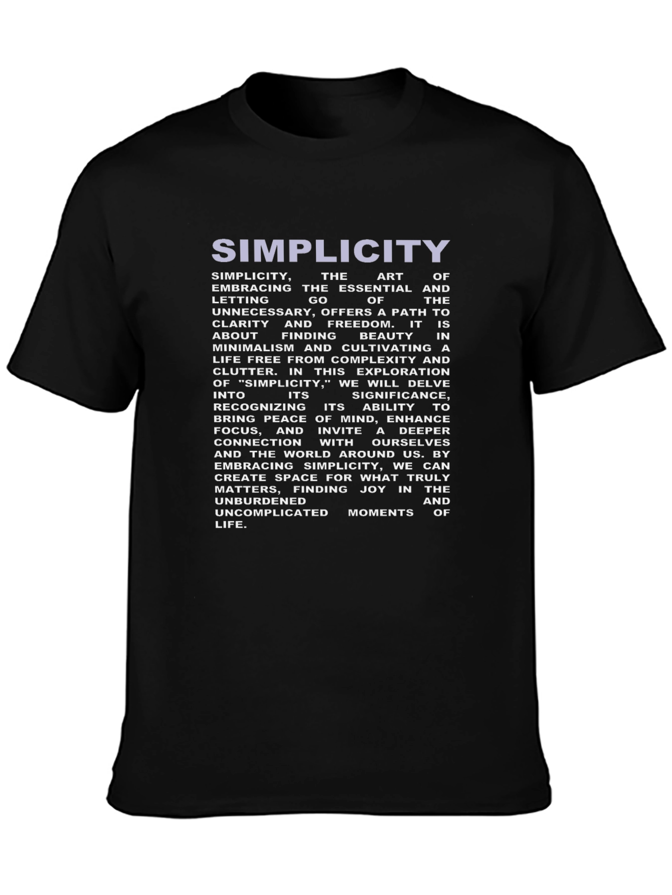 Simplicity T-Shirt - Minimalist Philosophy Tee