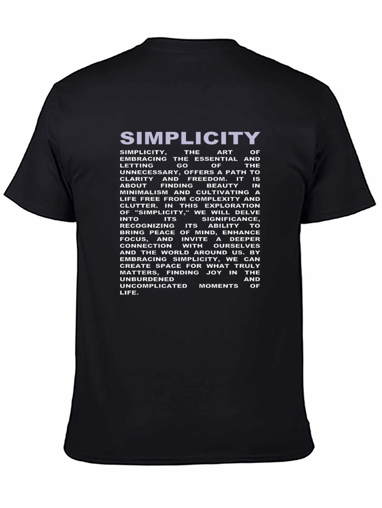 Simplicity T-Shirt - Minimalist Philosophy Tee