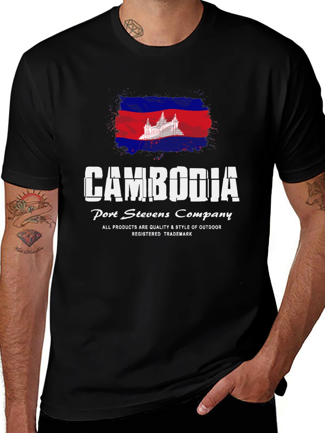 Cambodia Flag Graphic Tee - Port Stevens Company