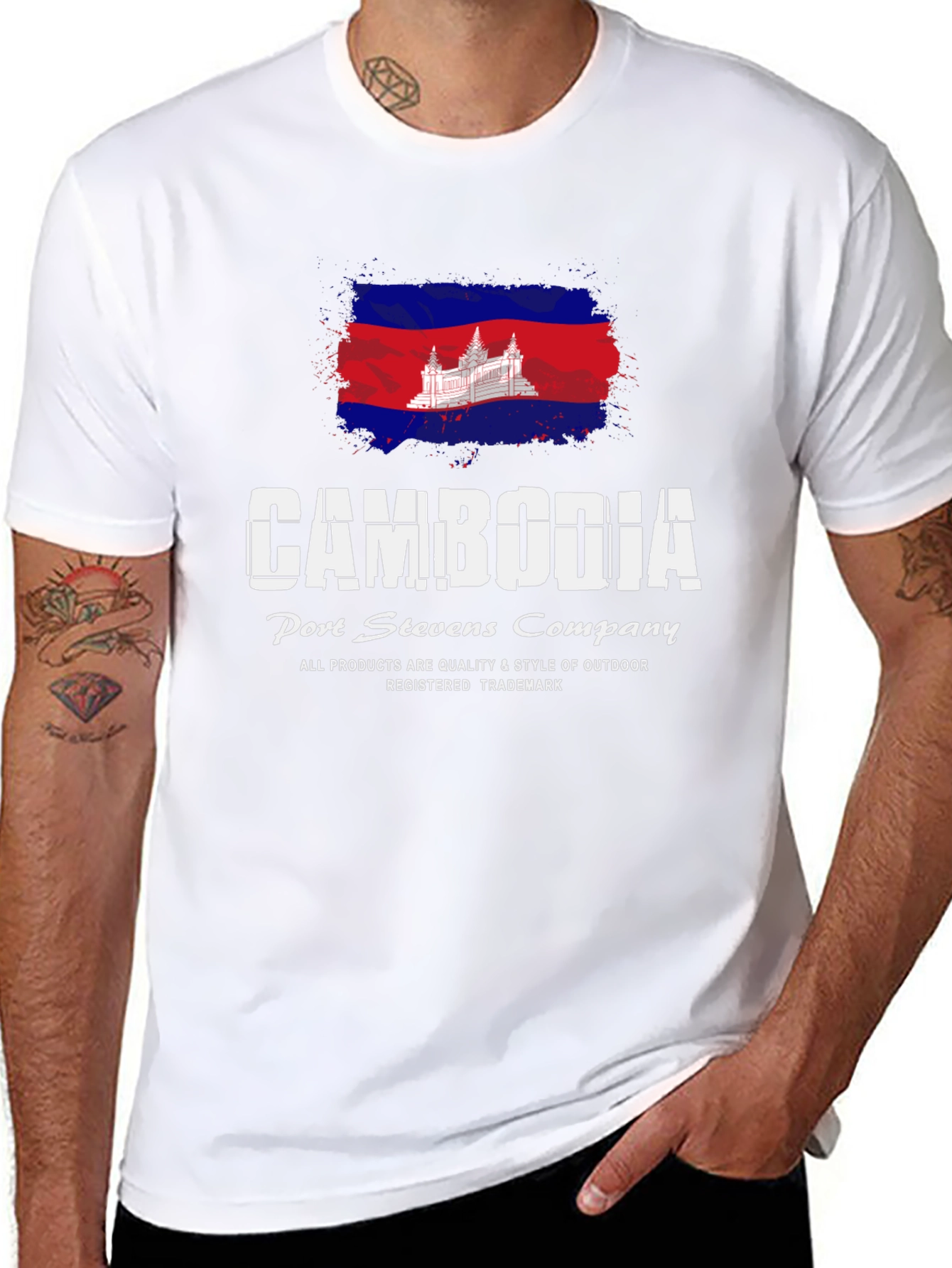 Cambodia Flag Graphic Tee - Port Stevens Company