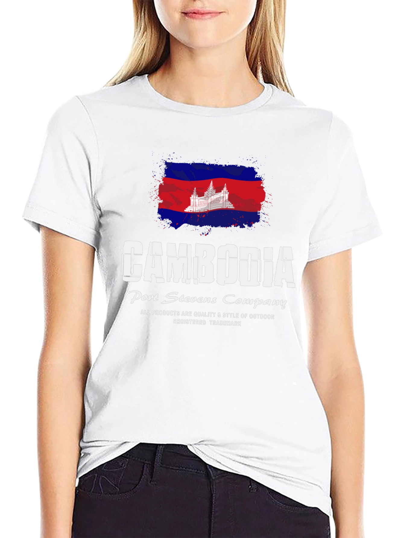 Cambodia Flag Graphic Tee - Port Stevens Company