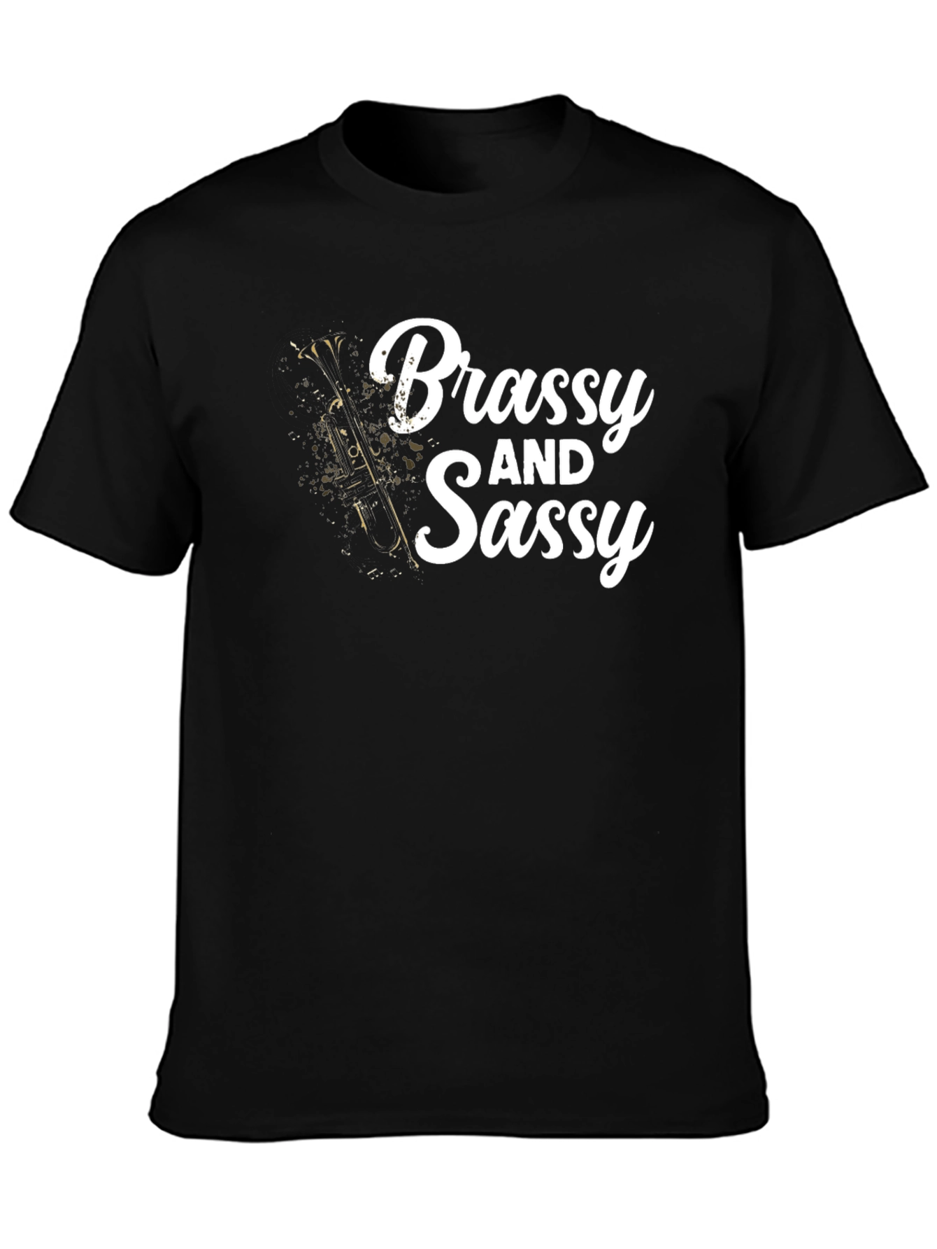 Brassy and Sassy Mens Black Graphic T-Shirt