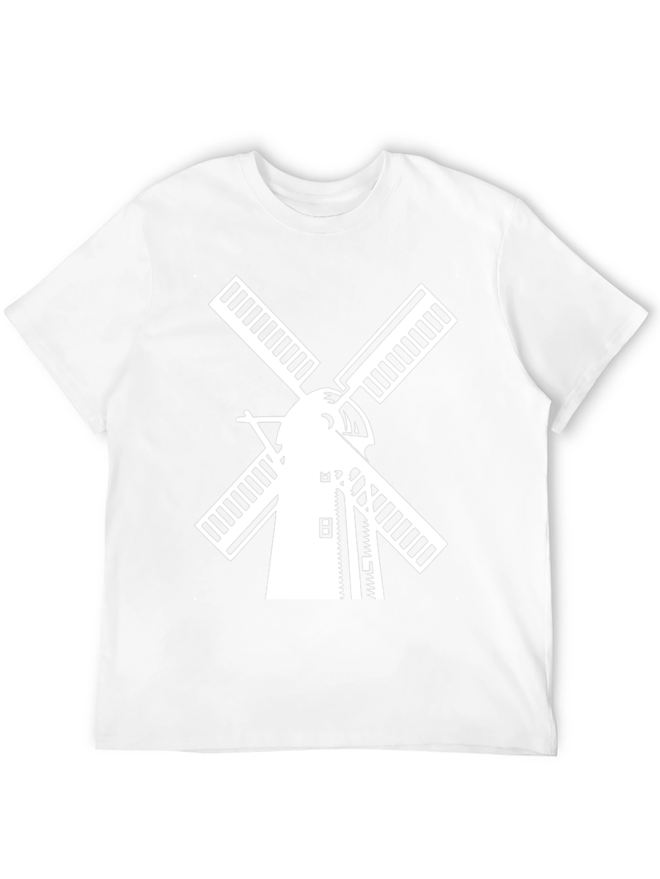 Dutch Windmill Graphic Tee - Black Cotton T-Shirt