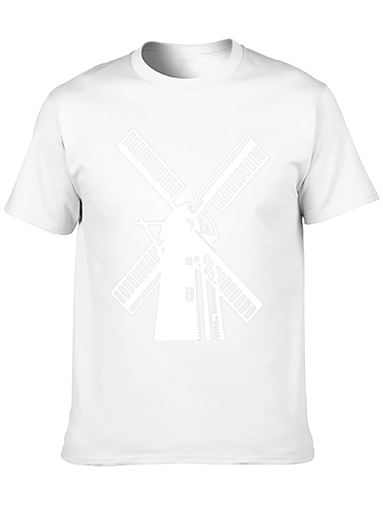 Dutch Windmill Graphic Tee - Black Cotton T-Shirt