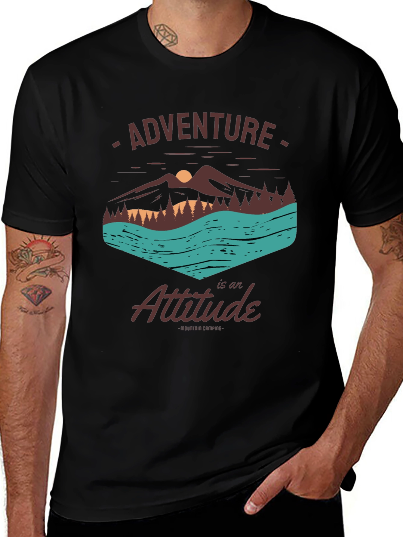 Adventure Attitude Black Graphic Tee